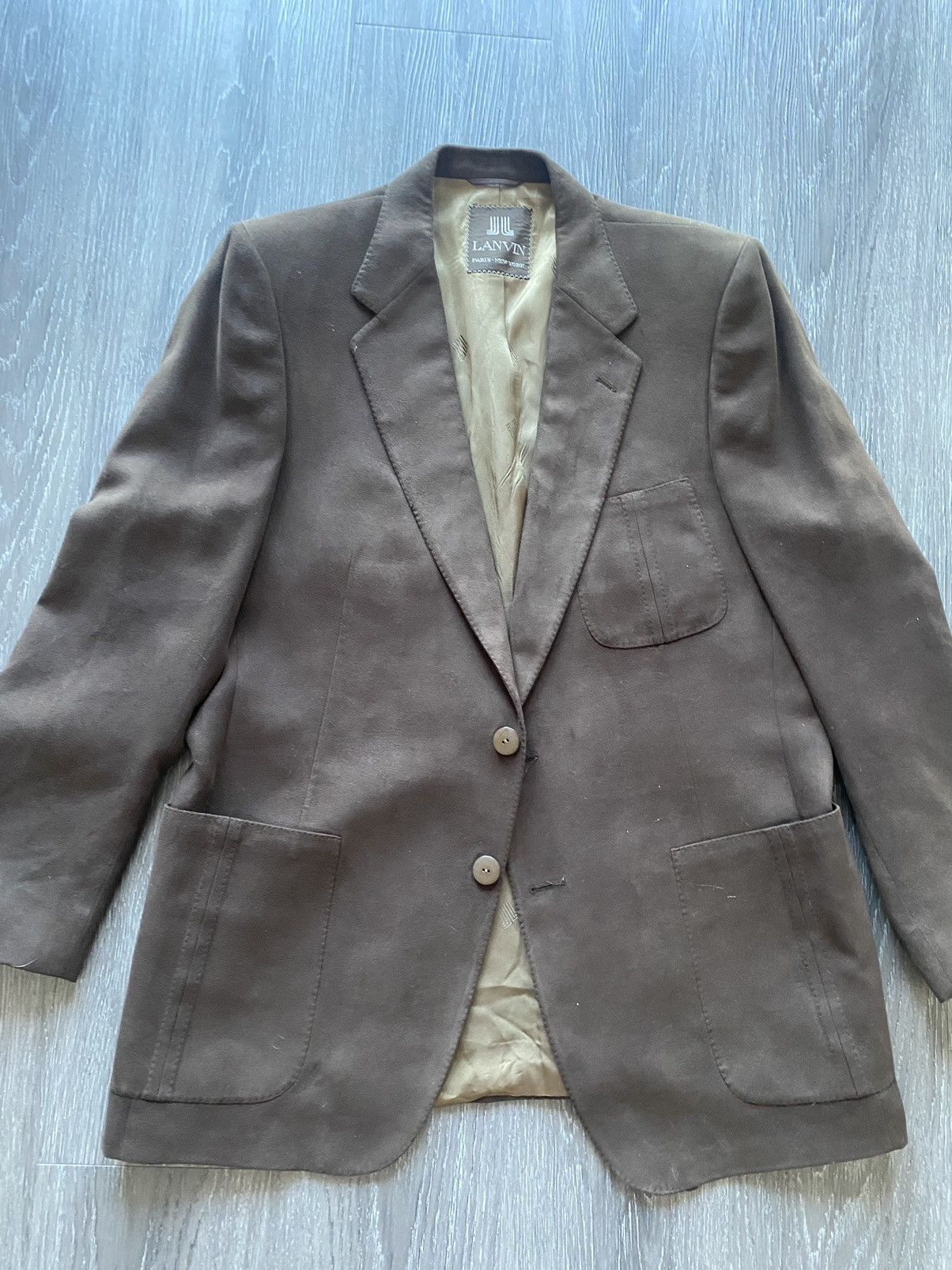 Lanvin Lanvin Brown Feather Suede Blazer Rare Size 44R - 8 Thumbnail