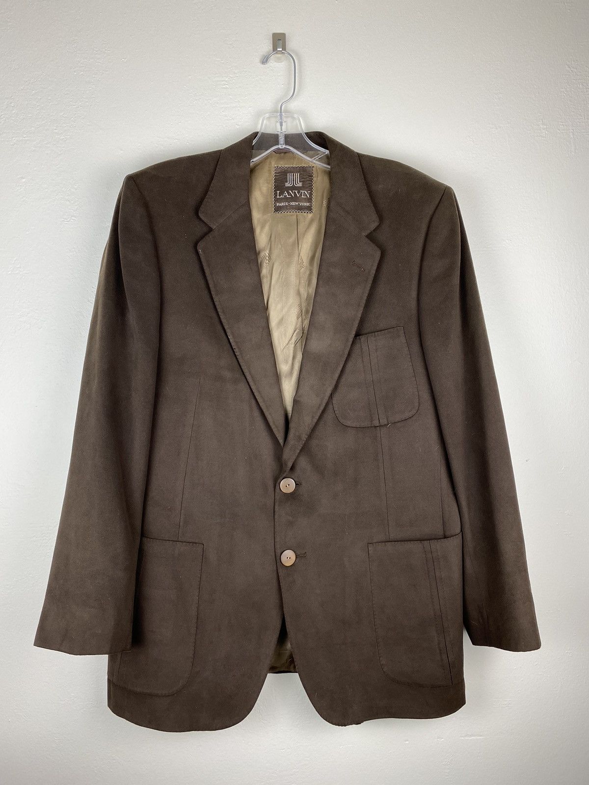 Lanvin Lanvin Brown Feather Suede Blazer Rare Size 44R - 1 Thumbnail