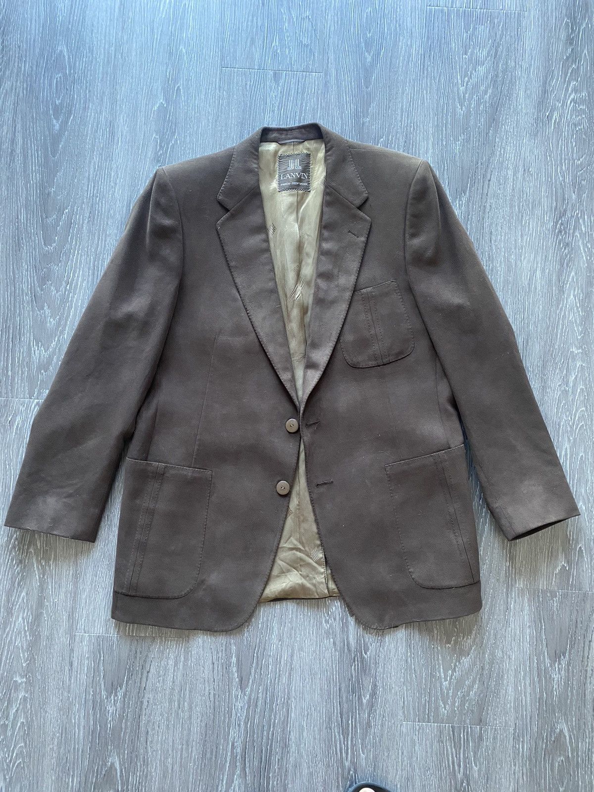Lanvin Lanvin Brown Feather Suede Blazer Rare Size 44R - 2 Thumbnail