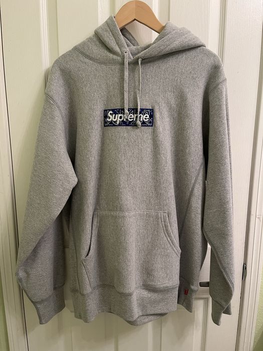 Grey bandana box logo hot sale hoodie