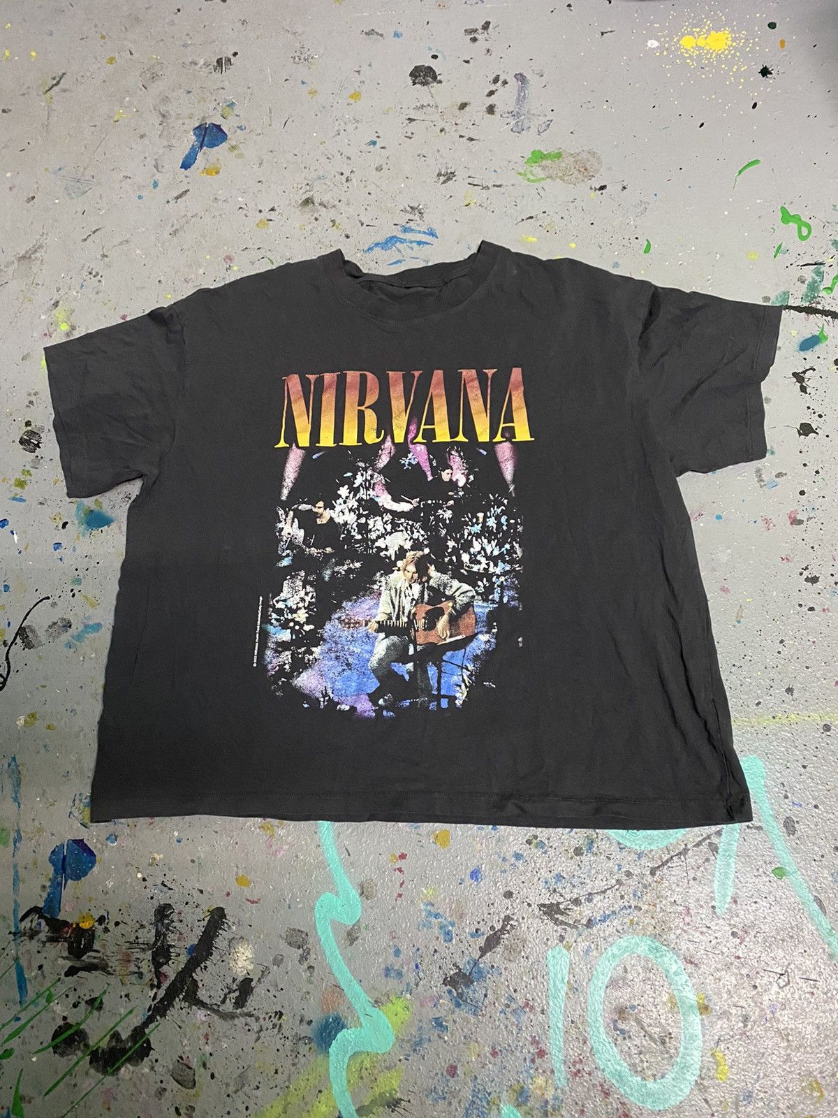 NIRVANA Nirvana Band T-shirt, Band T, Men's M size unclear gray type Vintage Second Hand main image 0