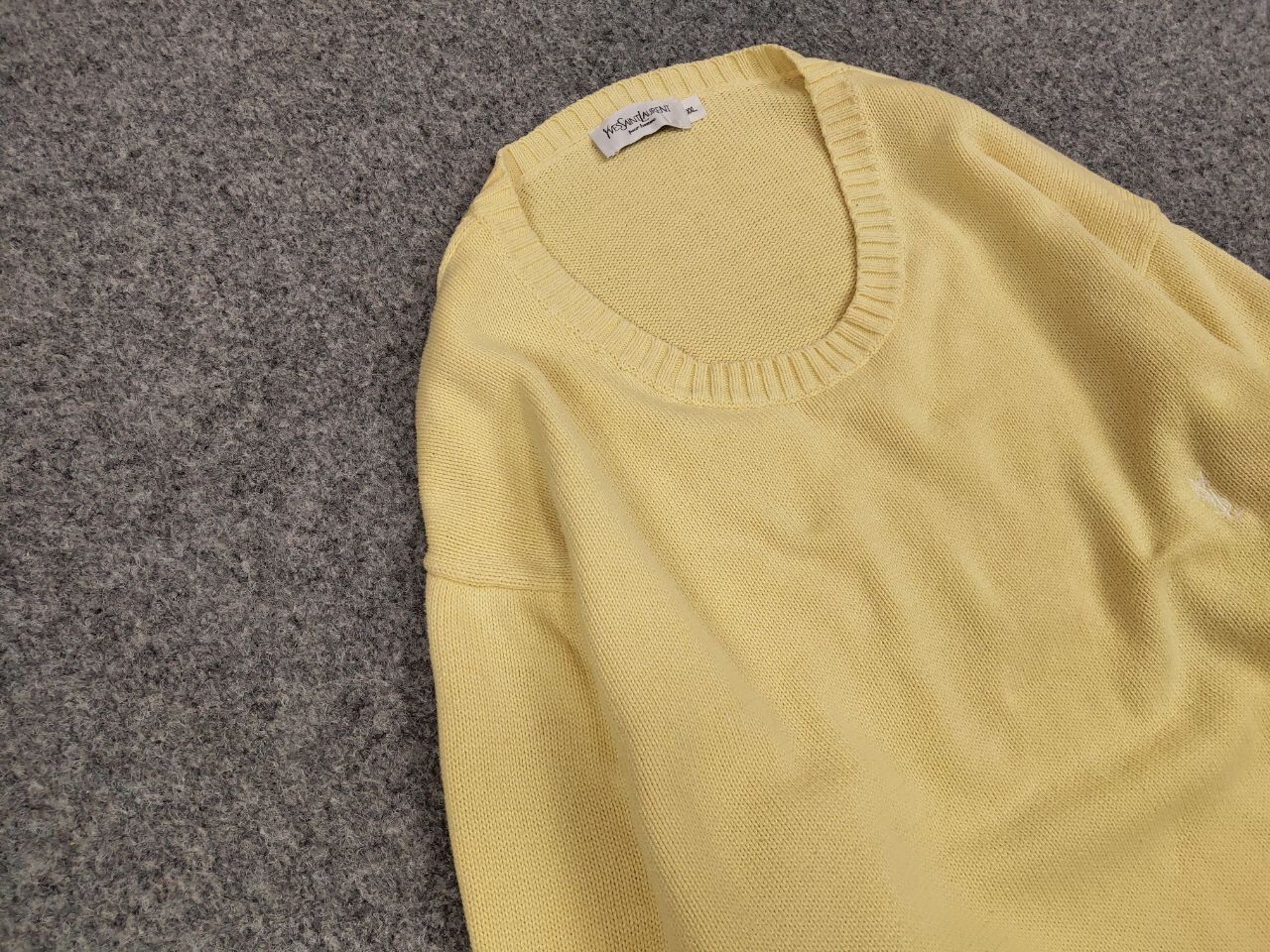 Yves Saint Laurent 🍋 Vintage 90's Yves Saint Laurent Yellow Knit Sweater logo Size US XL / EU 56 / 4 - 7 Thumbnail