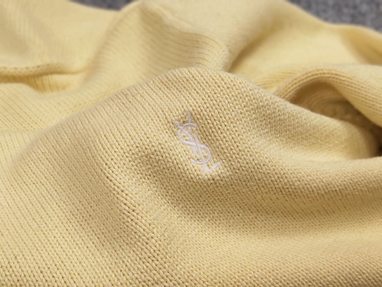 Yves Saint Laurent 🍋 Vintage 90's Yves Saint Laurent Yellow Knit Sweater logo Size US XL / EU 56 / 4 - 17 Thumbnail