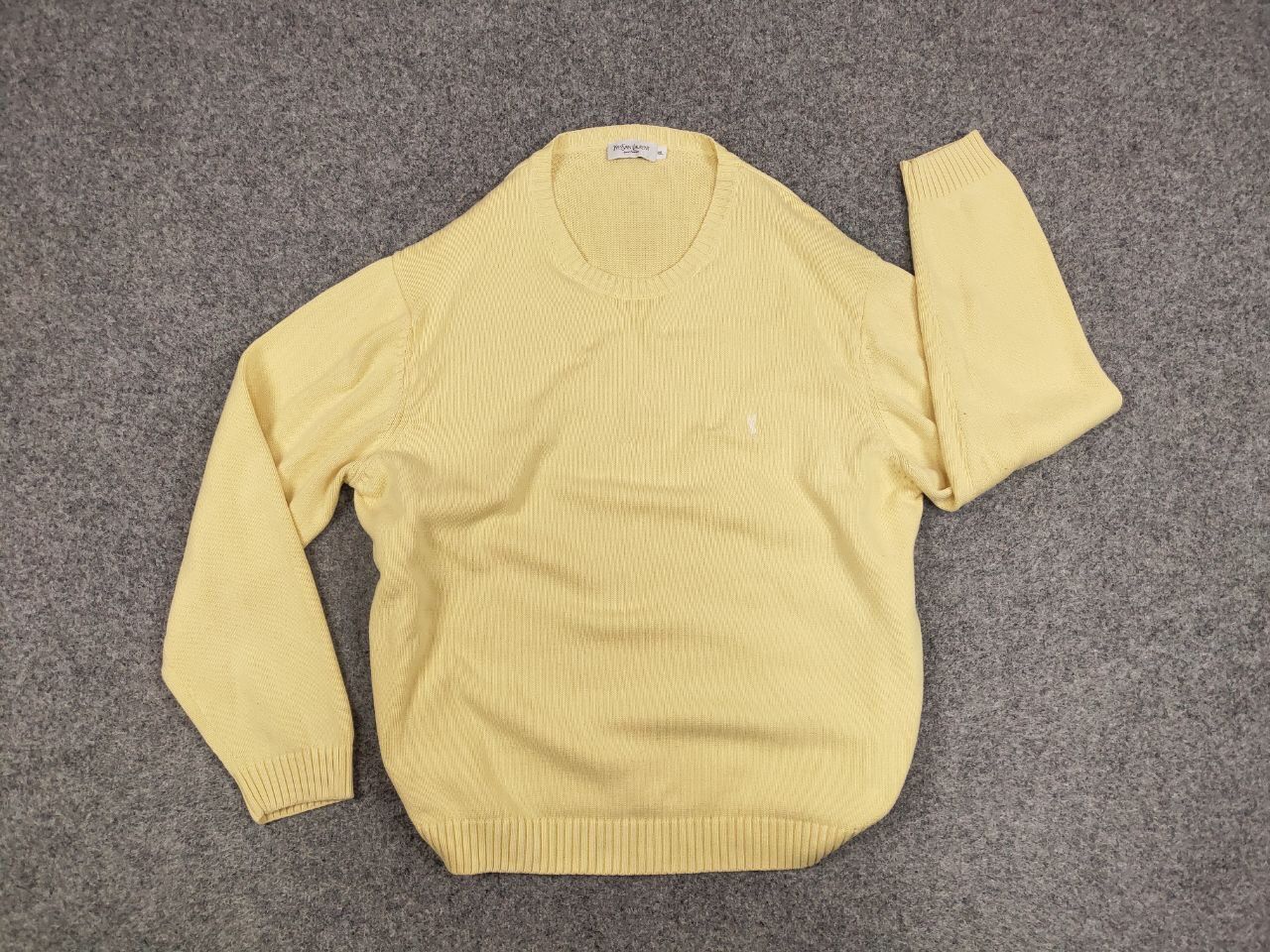 Yves Saint Laurent 🍋 Vintage 90's Yves Saint Laurent Yellow Knit Sweater logo Size US XL / EU 56 / 4 - 14 Thumbnail