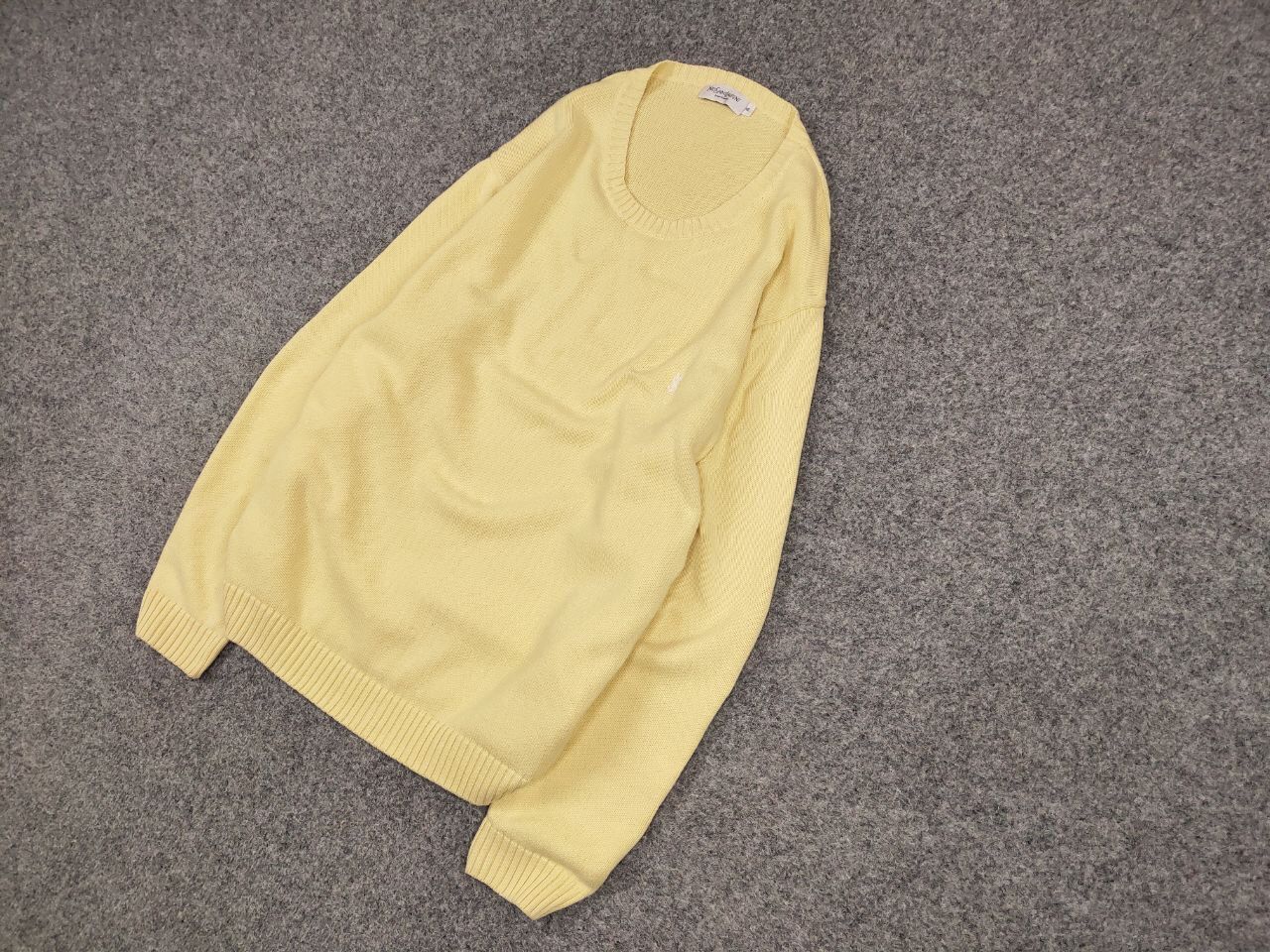 Yves Saint Laurent 🍋 Vintage 90's Yves Saint Laurent Yellow Knit Sweater logo Size US XL / EU 56 / 4 - 3 Thumbnail