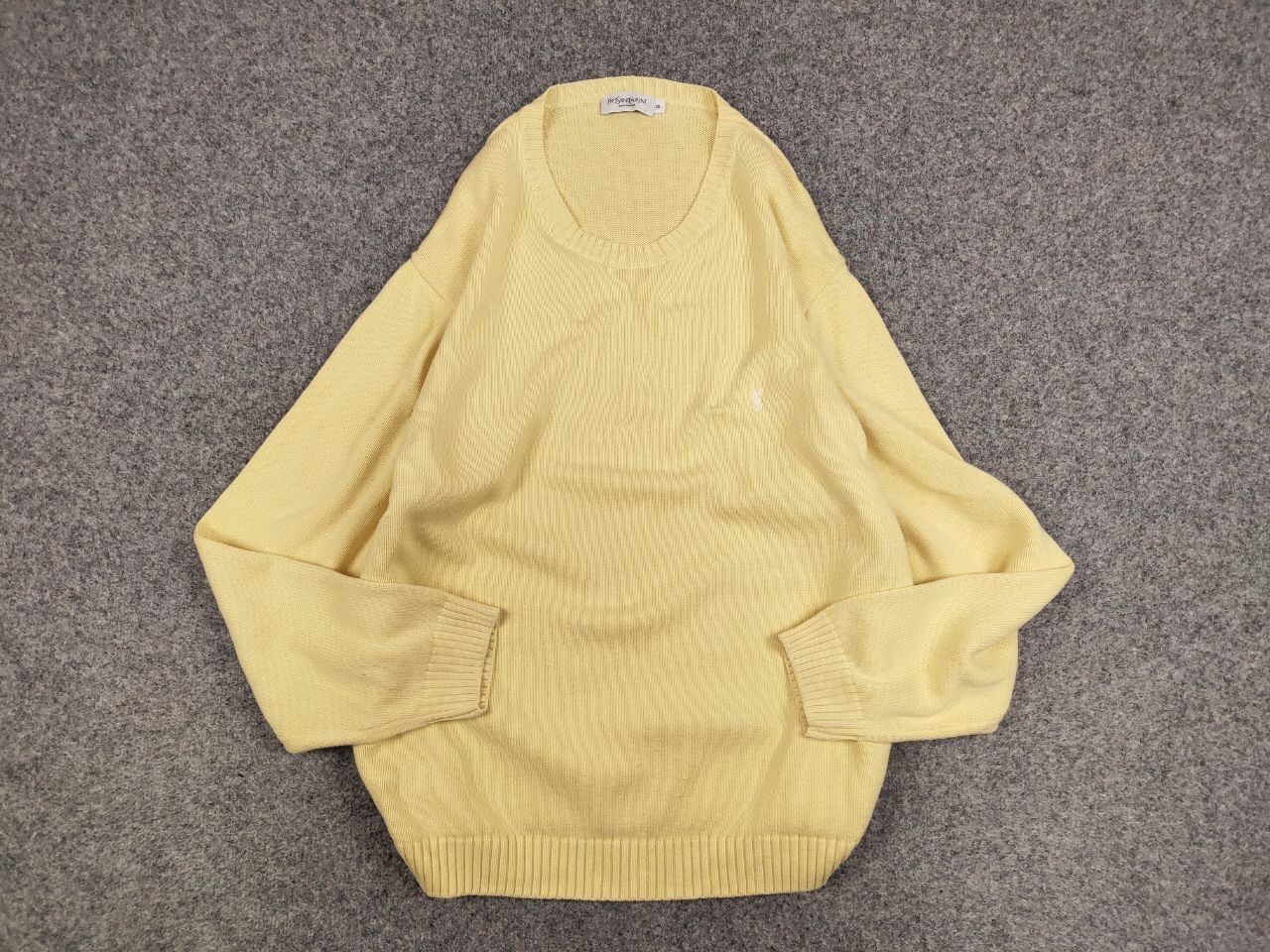 Yves Saint Laurent 🍋 Vintage 90's Yves Saint Laurent Yellow Knit Sweater logo Size US XL / EU 56 / 4 - 13 Thumbnail