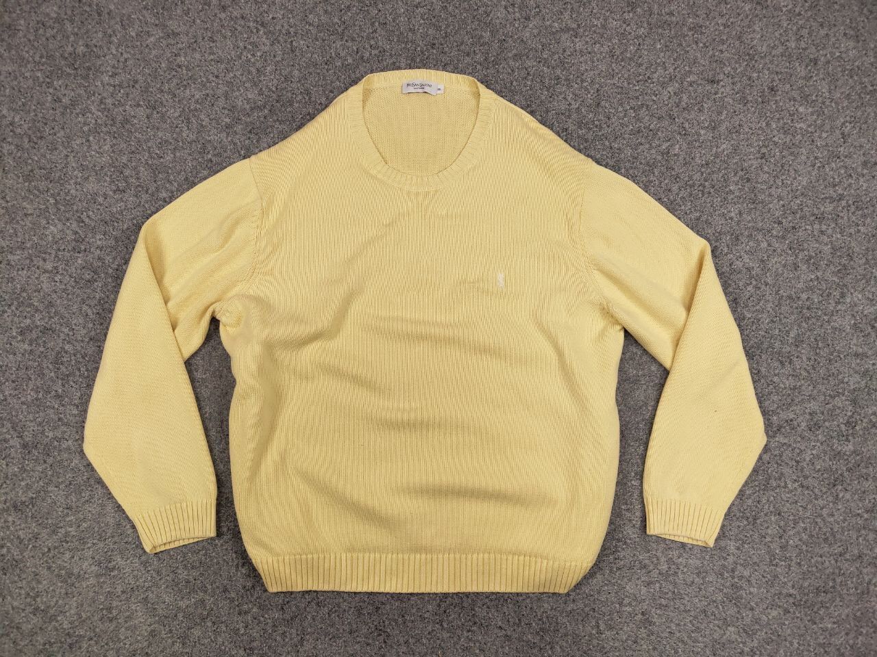 Yves Saint Laurent 🍋 Vintage 90's Yves Saint Laurent Yellow Knit Sweater logo Size US XL / EU 56 / 4 - 15 Thumbnail