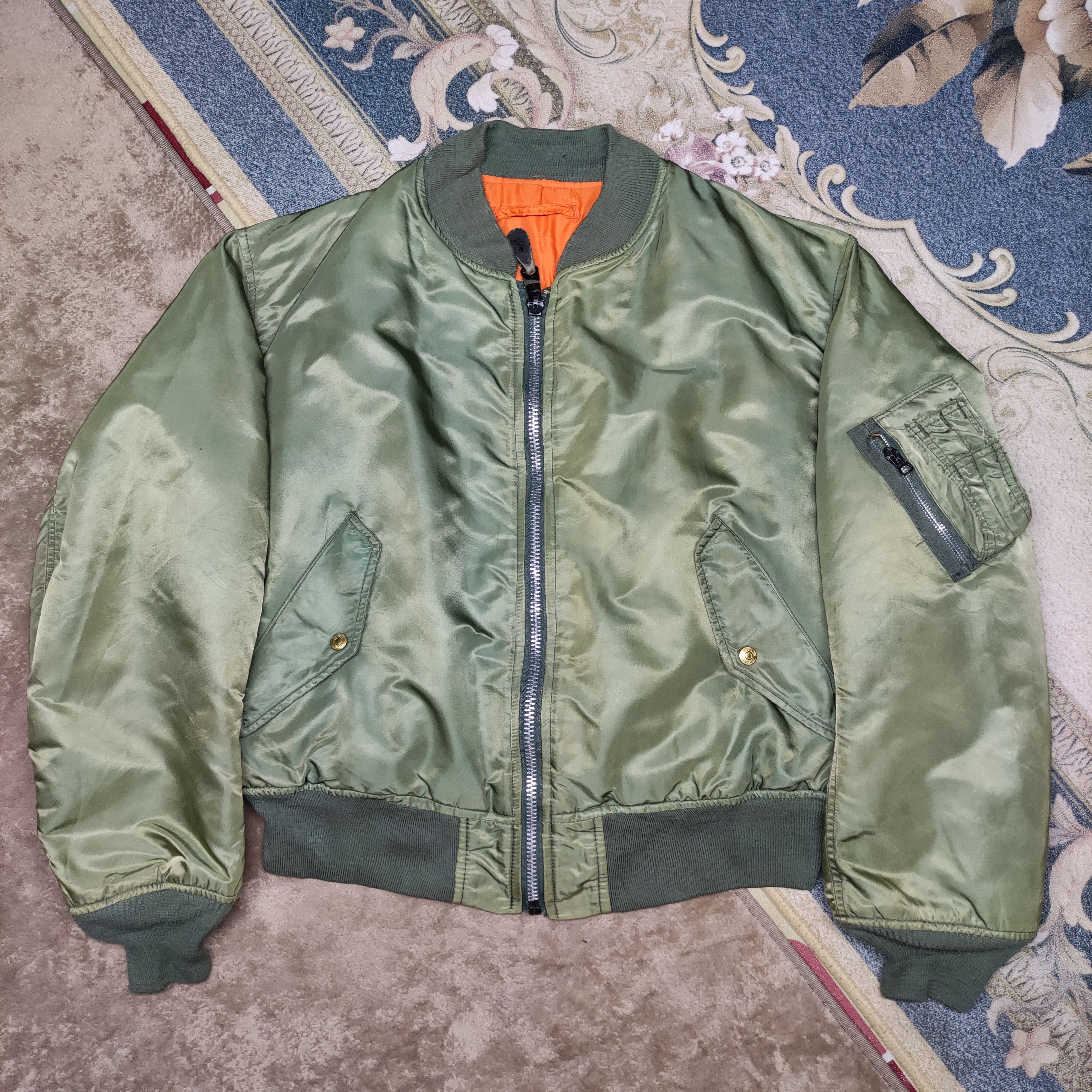Schott 🔥VTG Schott Bros.Inc Rivelseble Jacket Flyer's Man MA-1 Size US L / EU 52-54 / 3 - 15 Thumbnail