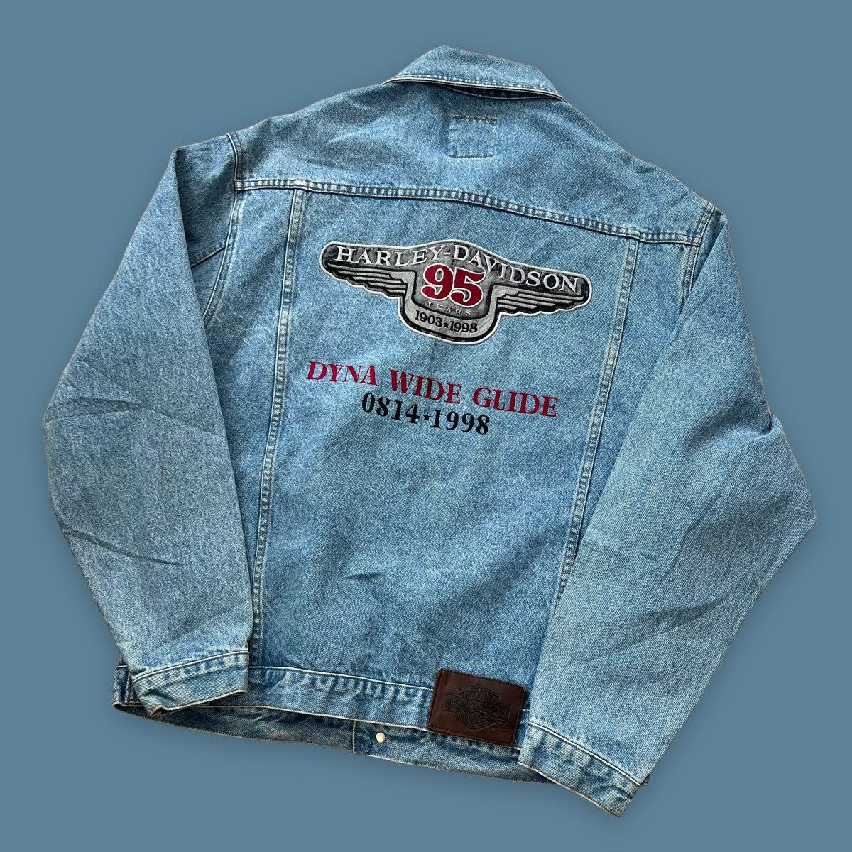 Vintage Harley Davidson embroidered denim jean jacket Medium