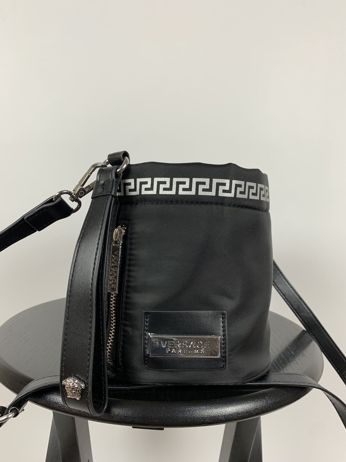 Versace Parfums Women's Black good Flap Fashion Crossbody Bag