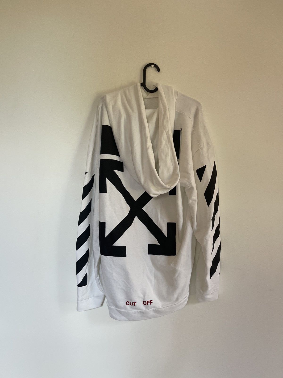 Off White Off White Cut Off Narciso Painting Black Stripe Hoodie Grailed