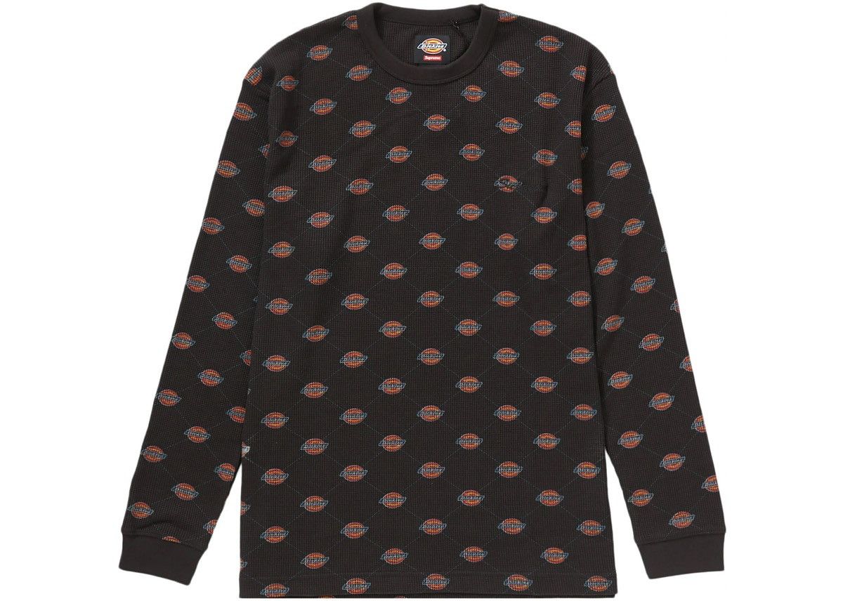 Dickies × Supreme Supreme x Dickies Black Longsleeve Thermal Waffle Logo Shirt Size US S / EU 44-46 / 1 - 2 Thumbnail