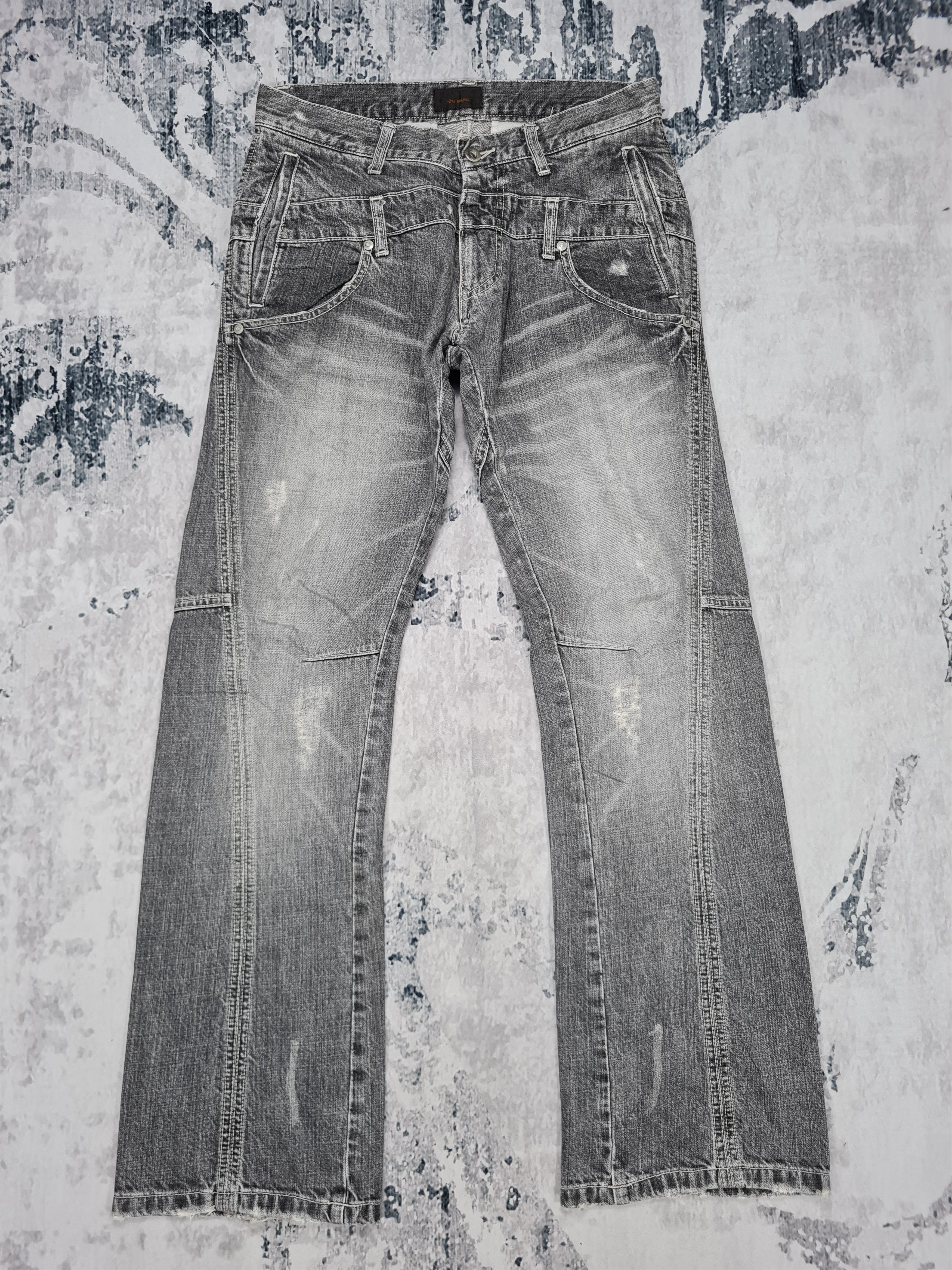 Japanese Brand × Tete Homme TETE HOMME Double Waist Distressed Flare 31x31.5 JB0015 Size US 31 - 1 Thumbnail