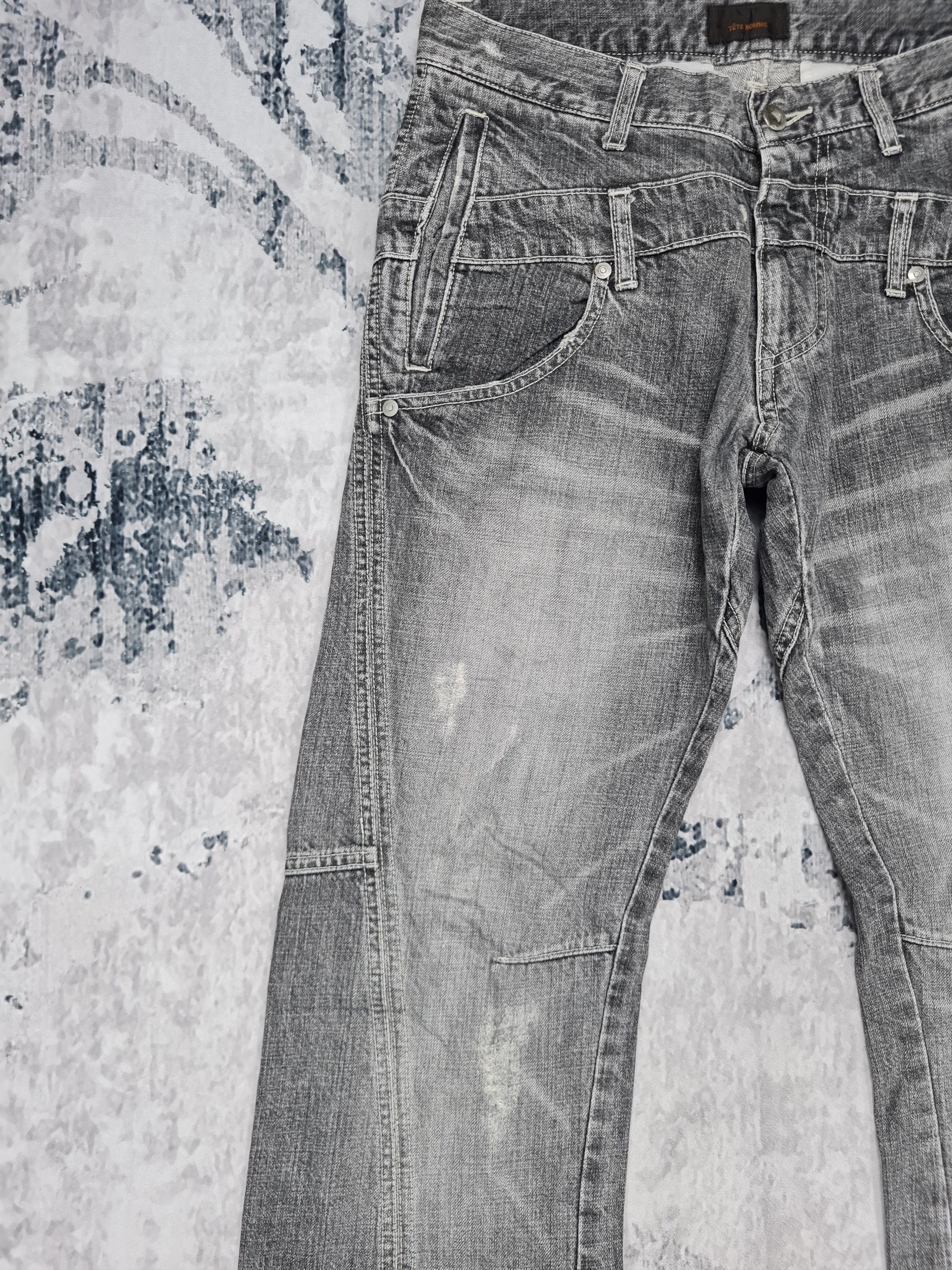 Japanese Brand × Tete Homme TETE HOMME Double Waist Distressed Flare 31x31.5 JB0015 Size US 31 - 5 Thumbnail