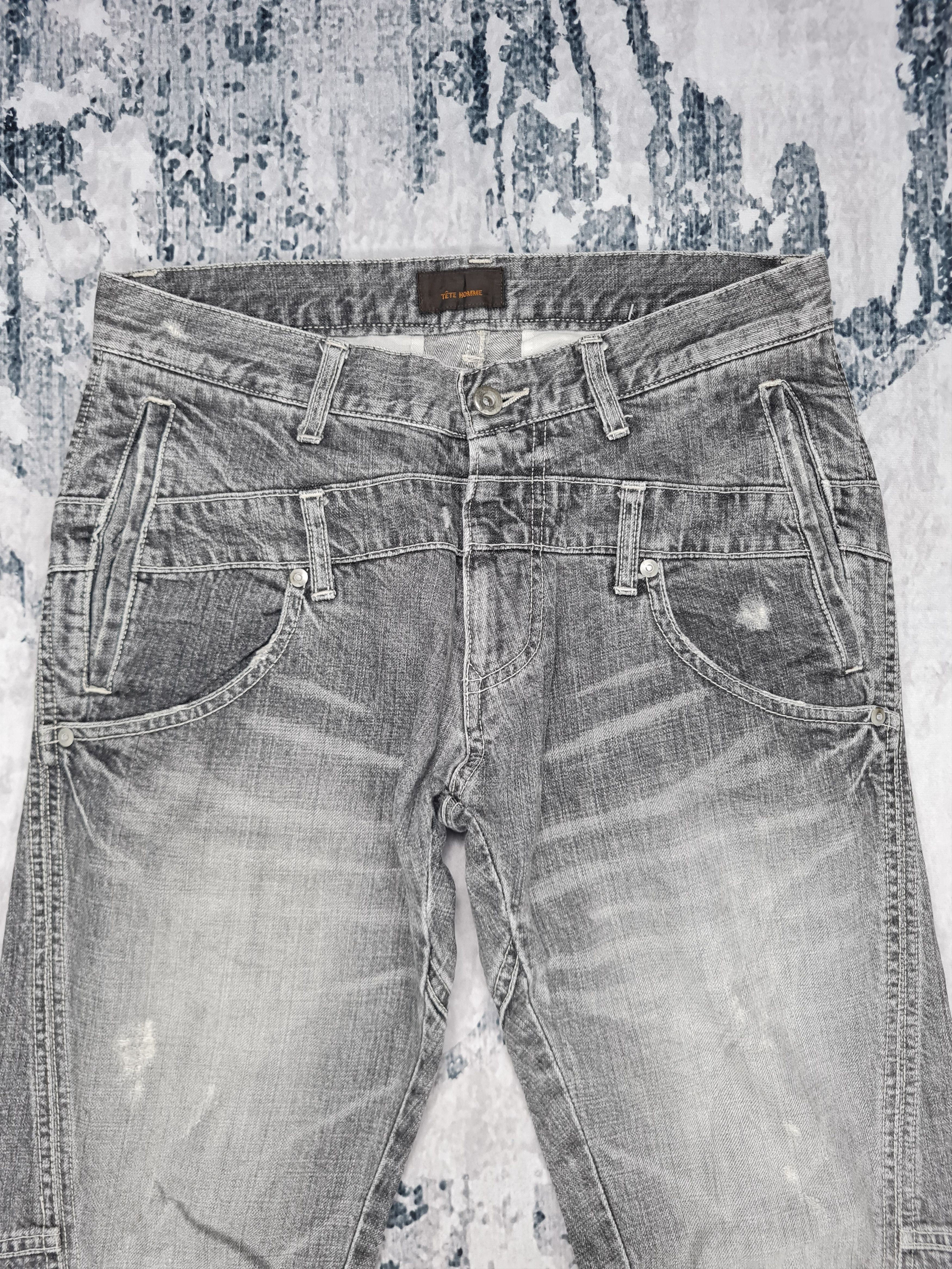 Japanese Brand × Tete Homme TETE HOMME Double Waist Distressed Flare 31x31.5 JB0015 Size US 31 - 6 Thumbnail