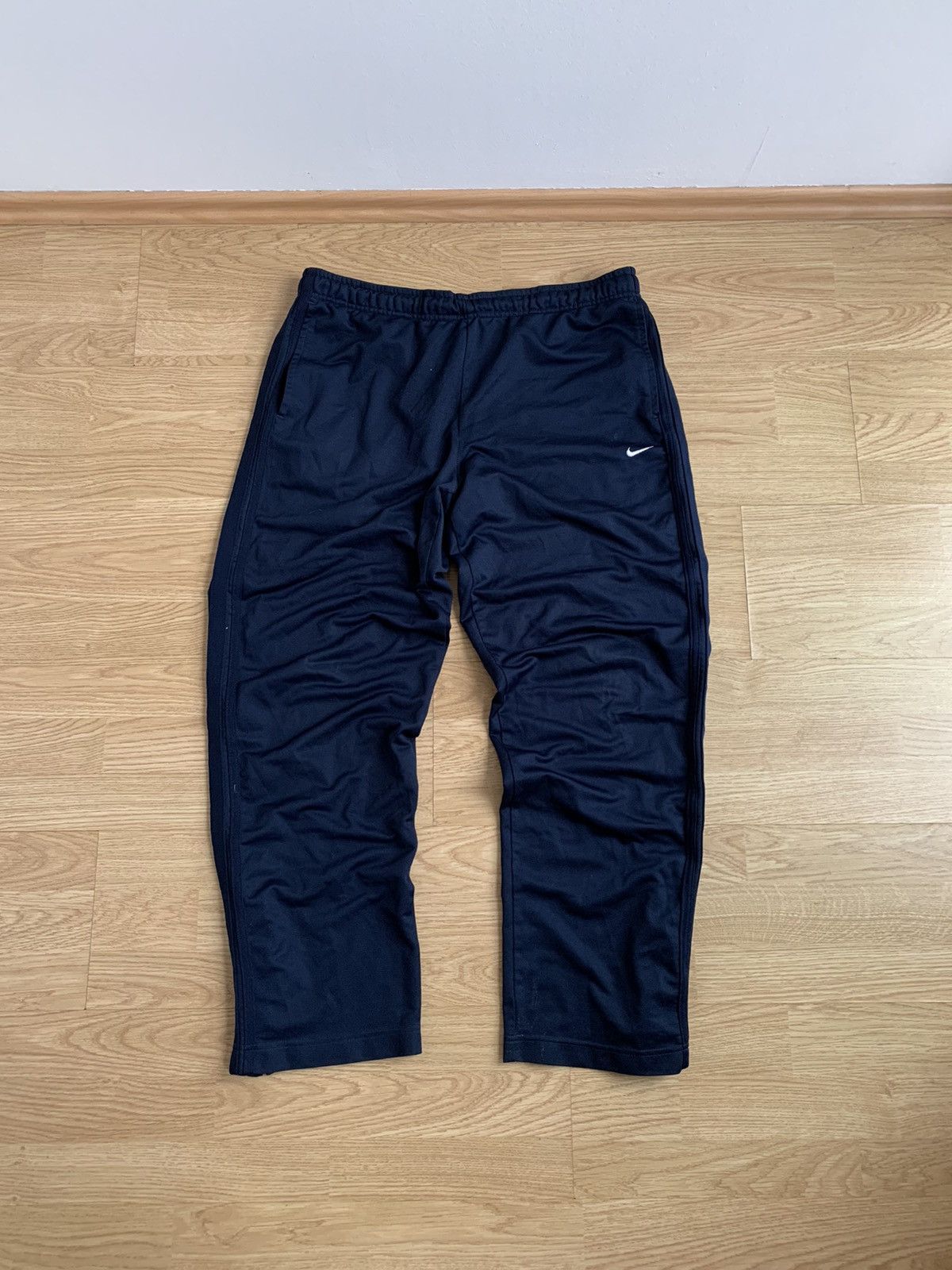 Vintage y2k Nike Navy Track Pants Swoosh Drill