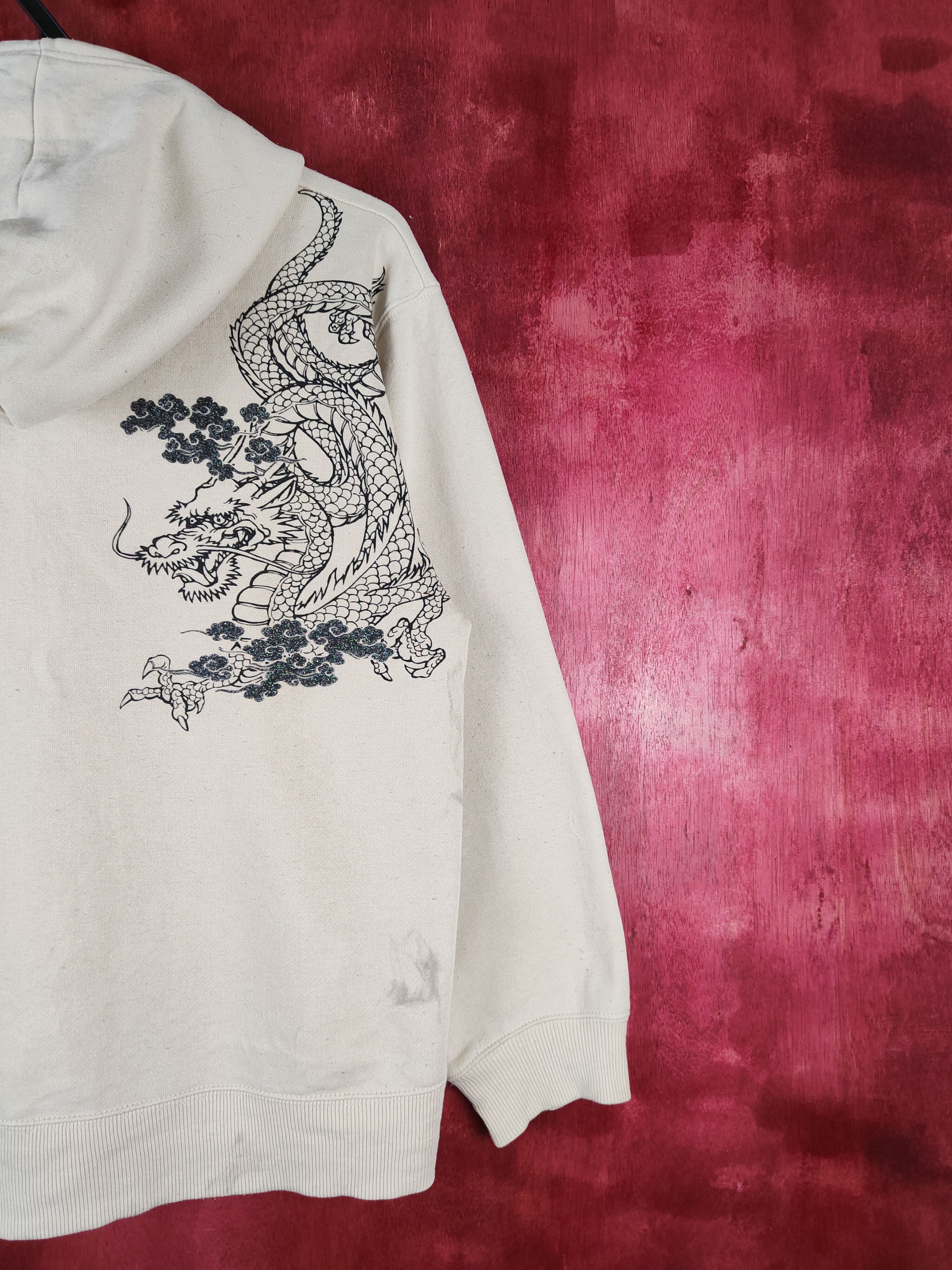 Japanese Brand Seku dragon japan dirty Brown Hoodie Sweater #S667 Size US L / EU 52-54 / 3 - 12 Thumbnail