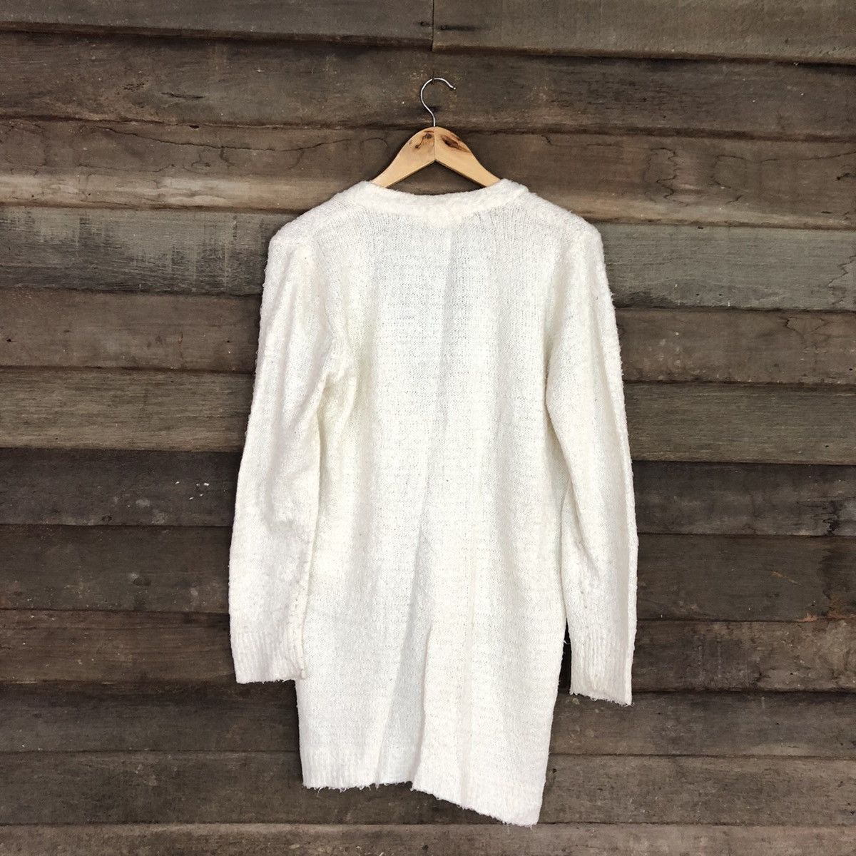 Homespun Knitwear Olive Girl shaggy vintage Cream Cardigan #507B Size US L / EU 52-54 / 3 - 12 Thumbnail