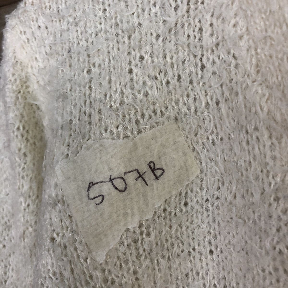 Homespun Knitwear Olive Girl shaggy vintage Cream Cardigan #507B Size US L / EU 52-54 / 3 - 10 Thumbnail