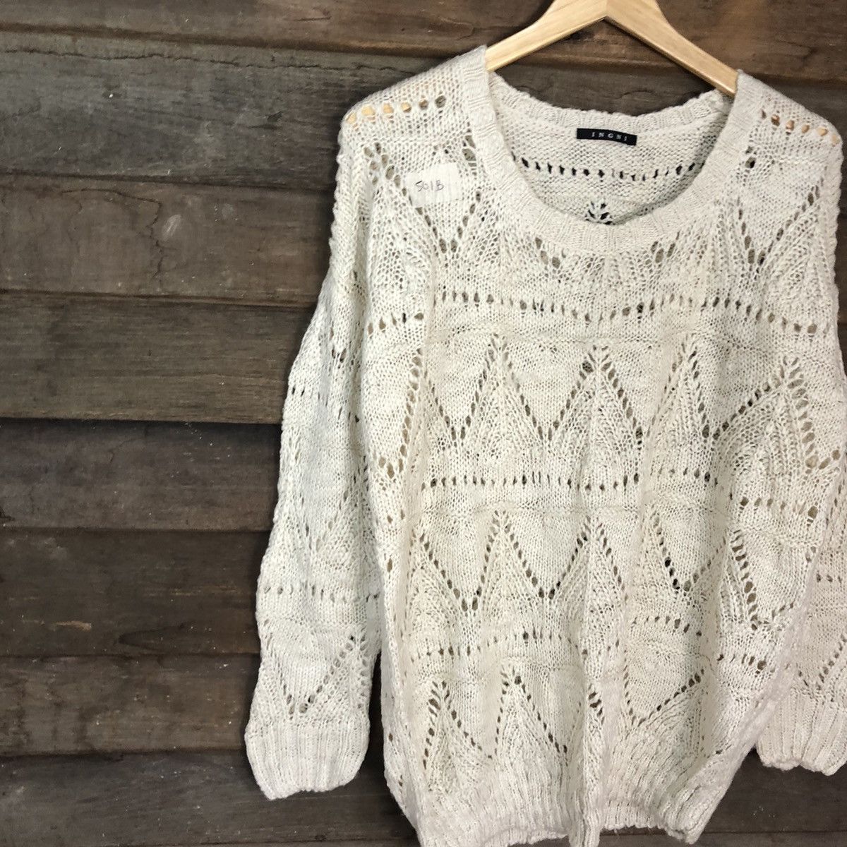 Homespun Knitwear IngNi Cream japan crochet meshnet Knitwear #501B Size US L / EU 52-54 / 3 - 9 Thumbnail