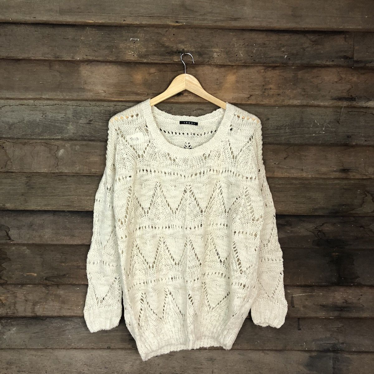 Homespun Knitwear IngNi Cream japan crochet meshnet Knitwear #501B Size US L / EU 52-54 / 3 - 1 Thumbnail