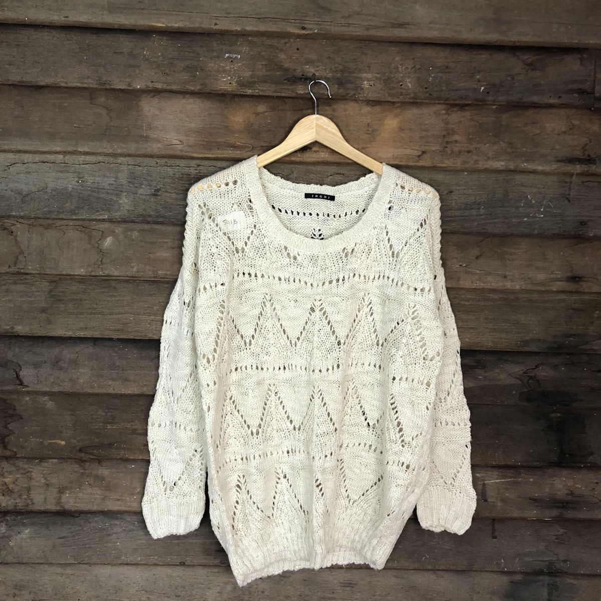 Homespun Knitwear IngNi Cream japan crochet meshnet Knitwear #501B Size US L / EU 52-54 / 3 - 5 Thumbnail