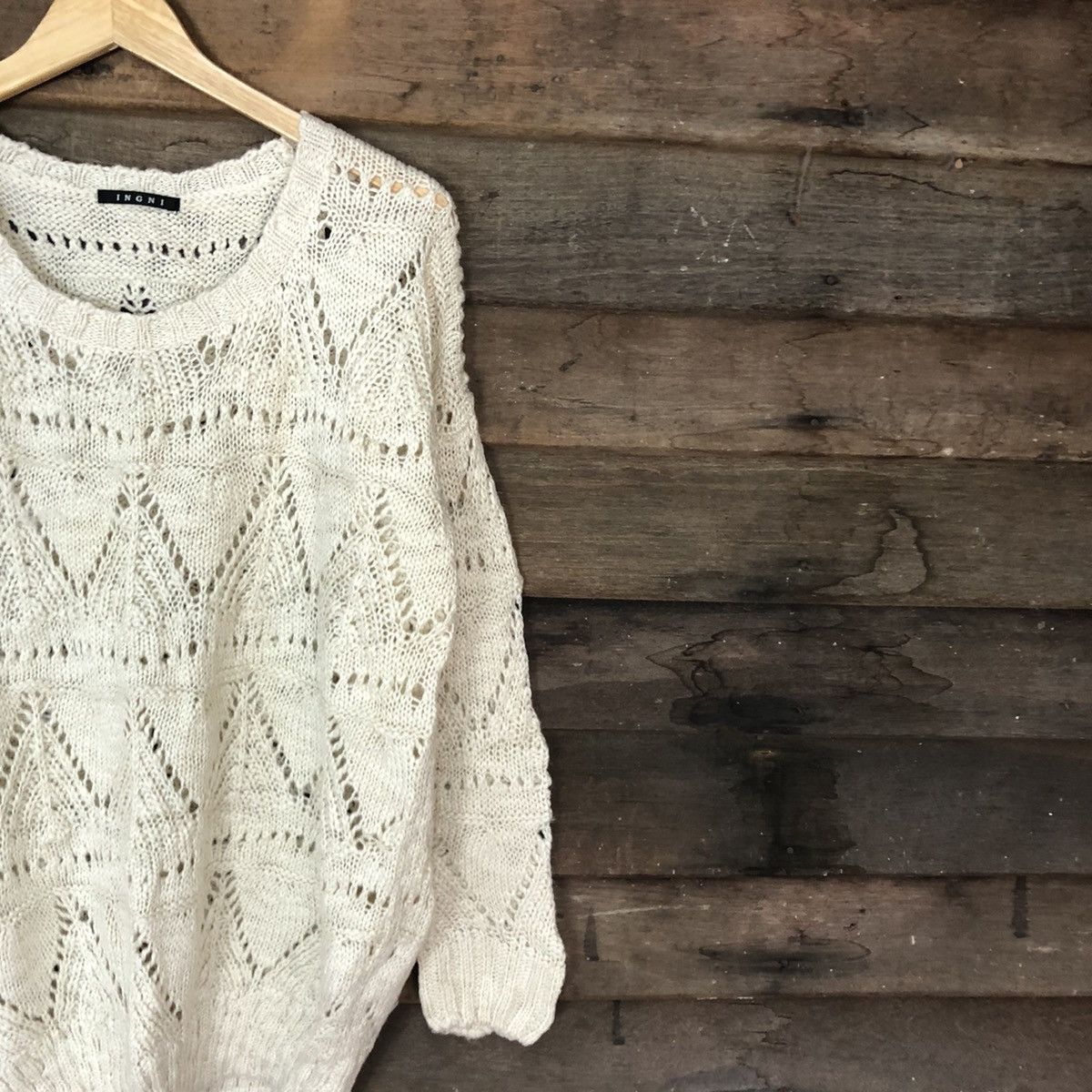 Homespun Knitwear IngNi Cream japan crochet meshnet Knitwear #501B Size US L / EU 52-54 / 3 - 7 Thumbnail