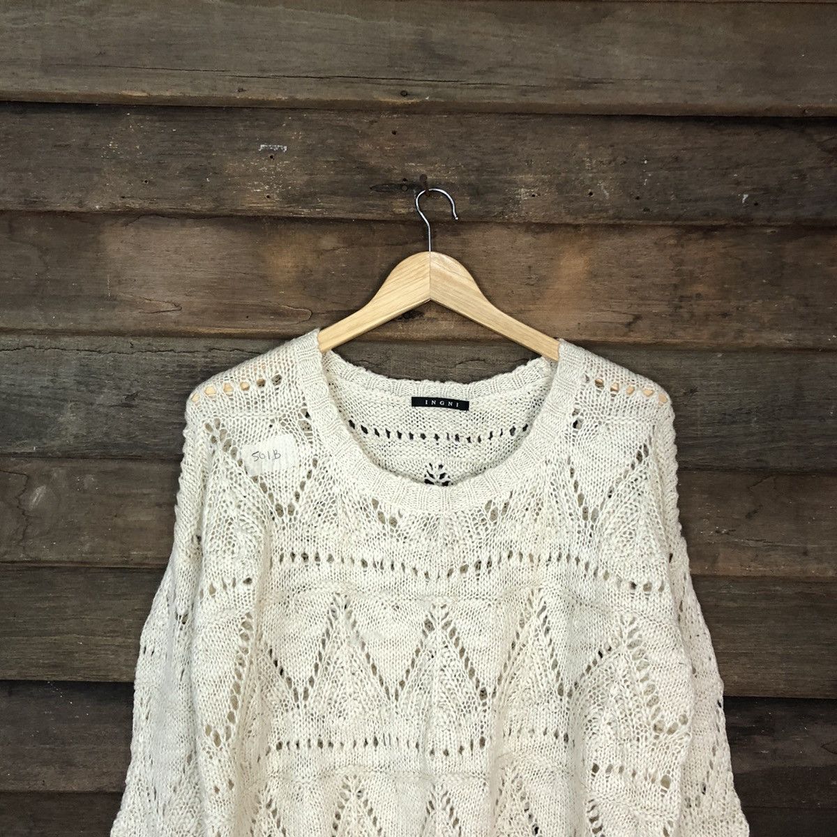 Homespun Knitwear IngNi Cream japan crochet meshnet Knitwear #501B Size US L / EU 52-54 / 3 - 4 Thumbnail