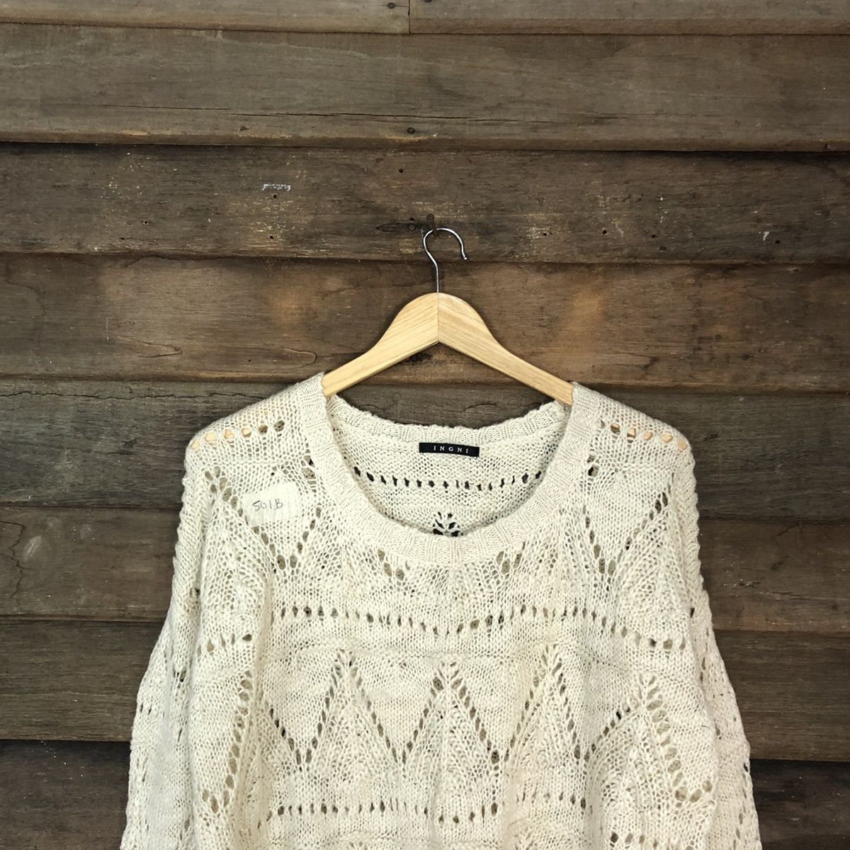 Homespun Knitwear IngNi Cream japan crochet meshnet Knitwear #501B Size US L / EU 52-54 / 3 - 2 Thumbnail