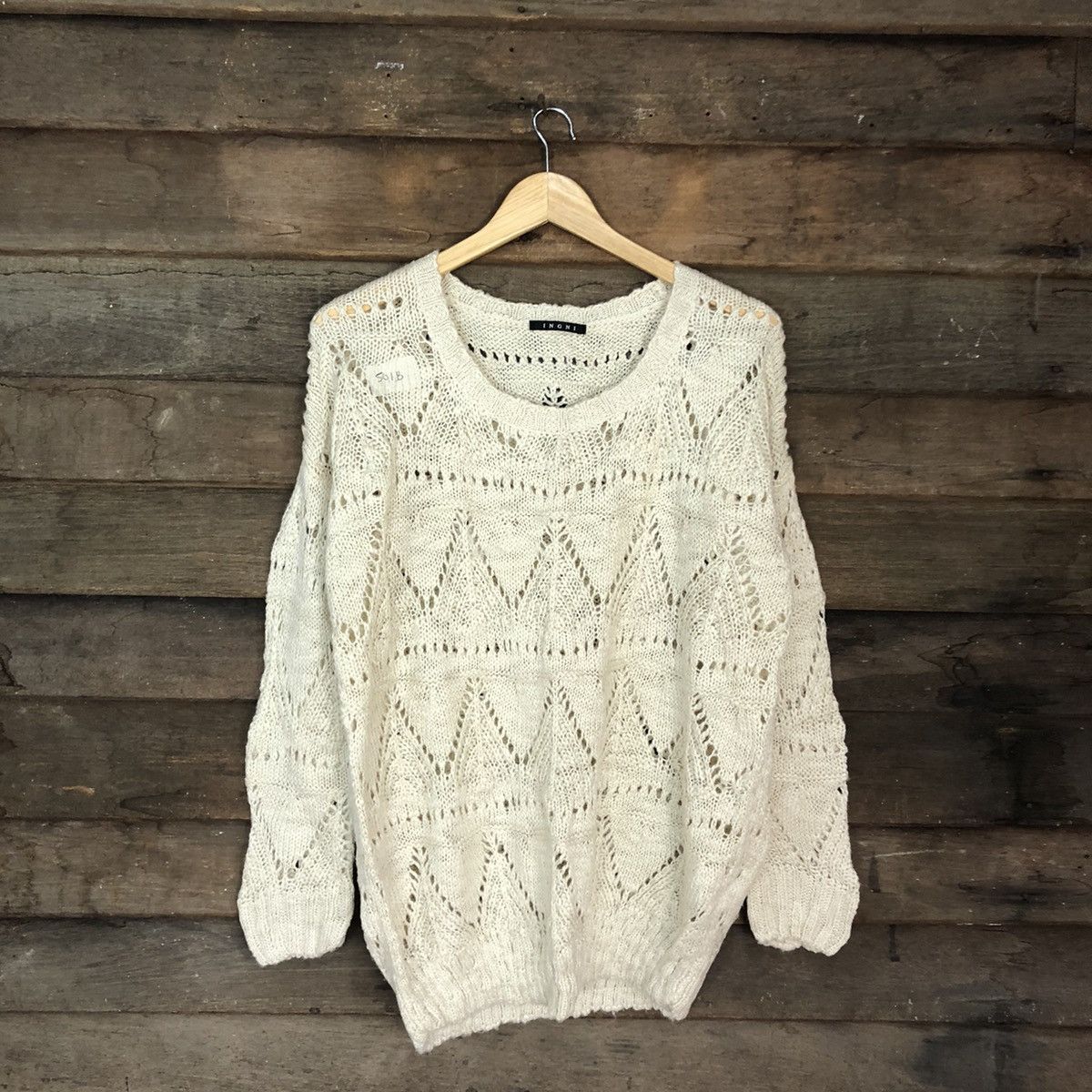 Homespun Knitwear IngNi Cream japan crochet meshnet Knitwear #501B Size US L / EU 52-54 / 3 - 3 Thumbnail