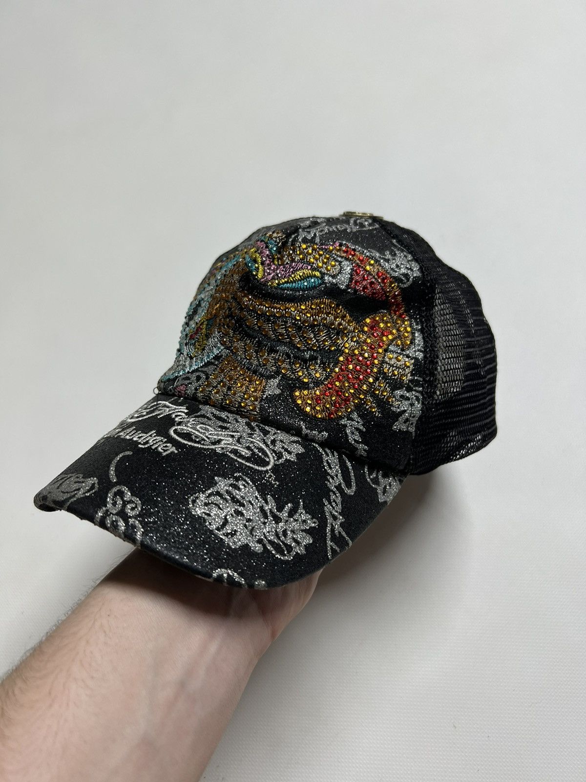 Christian Audigier Vintage Y2k Skull ☠️ Ed Hardy All Over Print Cap 00’s Size ONE SIZE - 2 Thumbnail