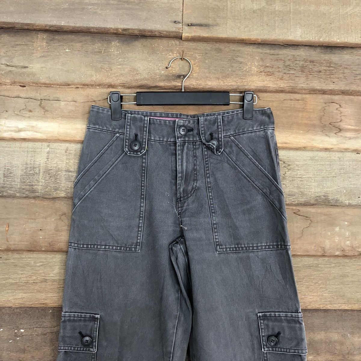 Faded Glory D Tasse Tasse black Multipocket Cargo cropped Pants #c1241 Size US 26 / EU 42 - 2 Thumbnail