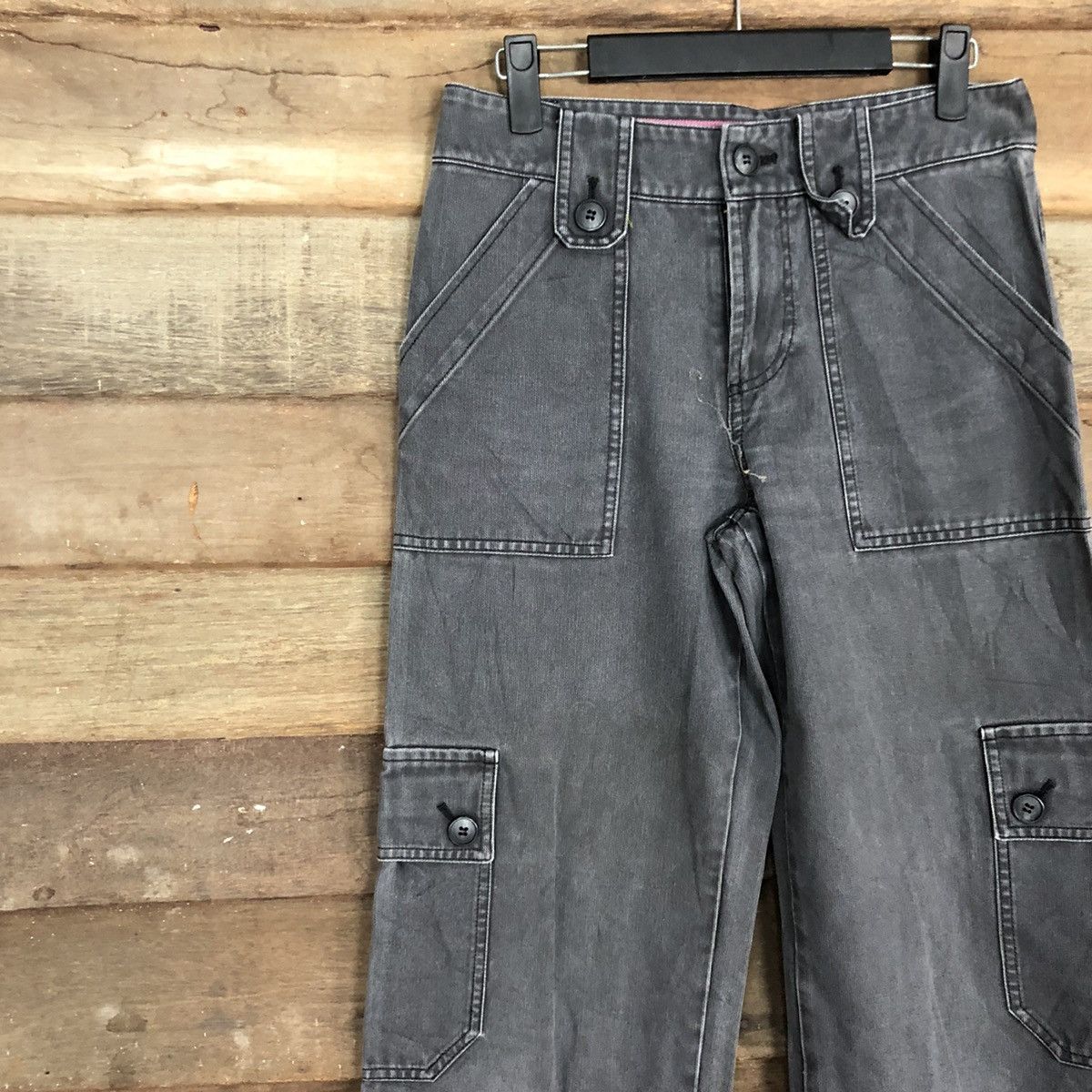 Faded Glory D Tasse Tasse black Multipocket Cargo cropped Pants #c1241 Size US 26 / EU 42 - 5 Thumbnail