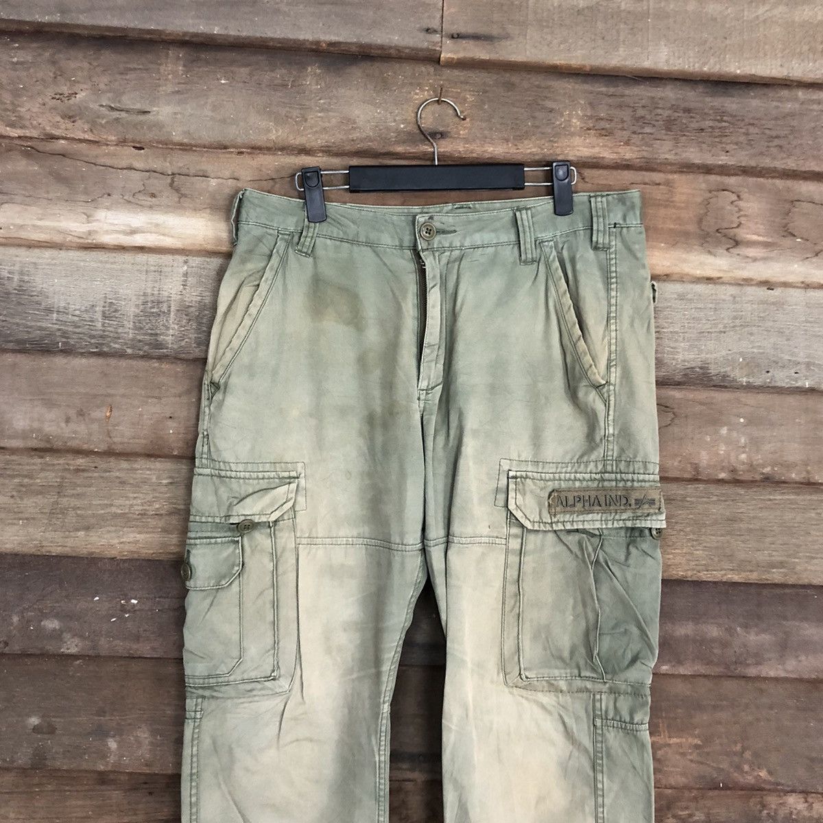 Alpha Industries DLL Alpha Industries faded Multipocket Cargo Pants #c1231 Size US 31 - 2 Thumbnail