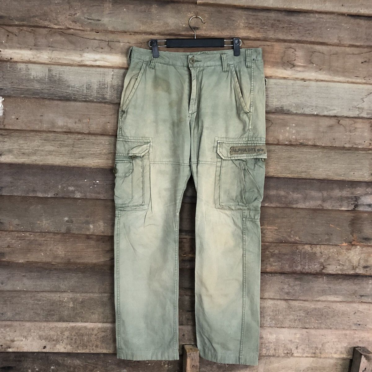 Alpha Industries DLL Alpha Industries faded Multipocket Cargo Pants #c1231 Size US 31 - 1 Thumbnail