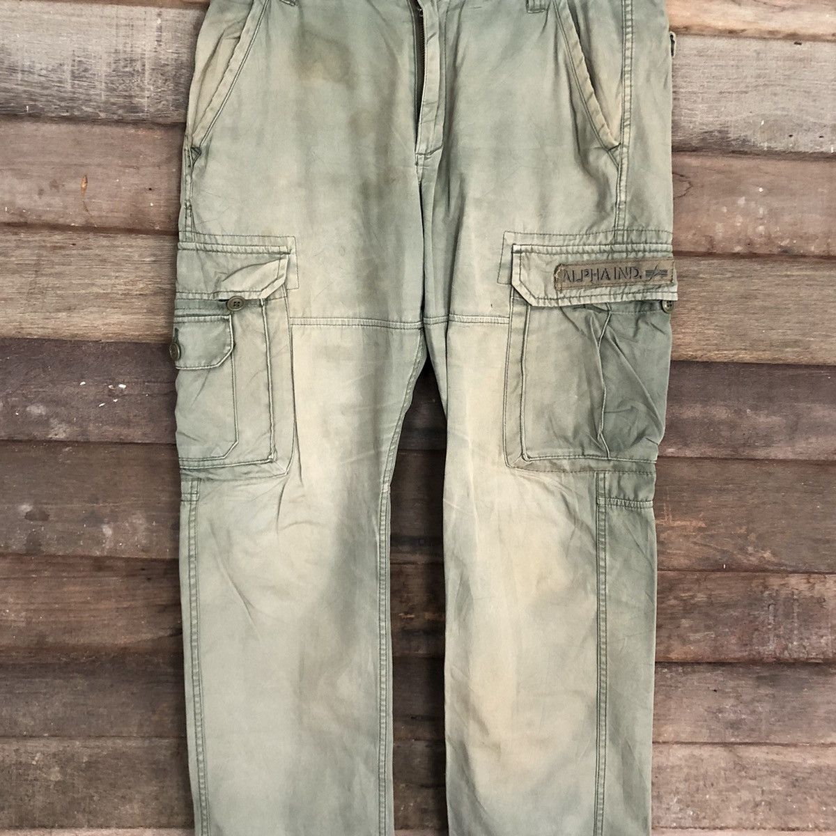 Alpha Industries DLL Alpha Industries faded Multipocket Cargo Pants #c1231 Size US 31 - 4 Thumbnail