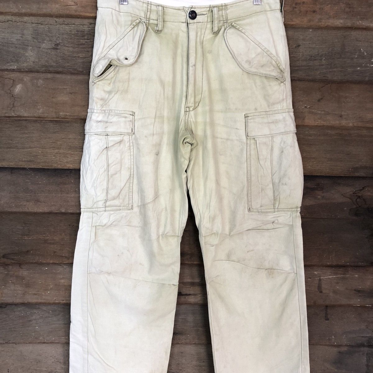 Japanese Brand DLL Japan faded thrashed Multipocket Cargo Pants #c1218 Size US 29 - 4 Thumbnail