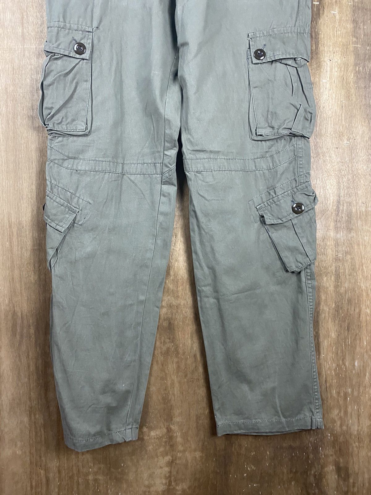 Japanese Brand DLL Japan multipocket green streetwear Cargo Pants #2435 Size US 34 / EU 50 - 3 Thumbnail