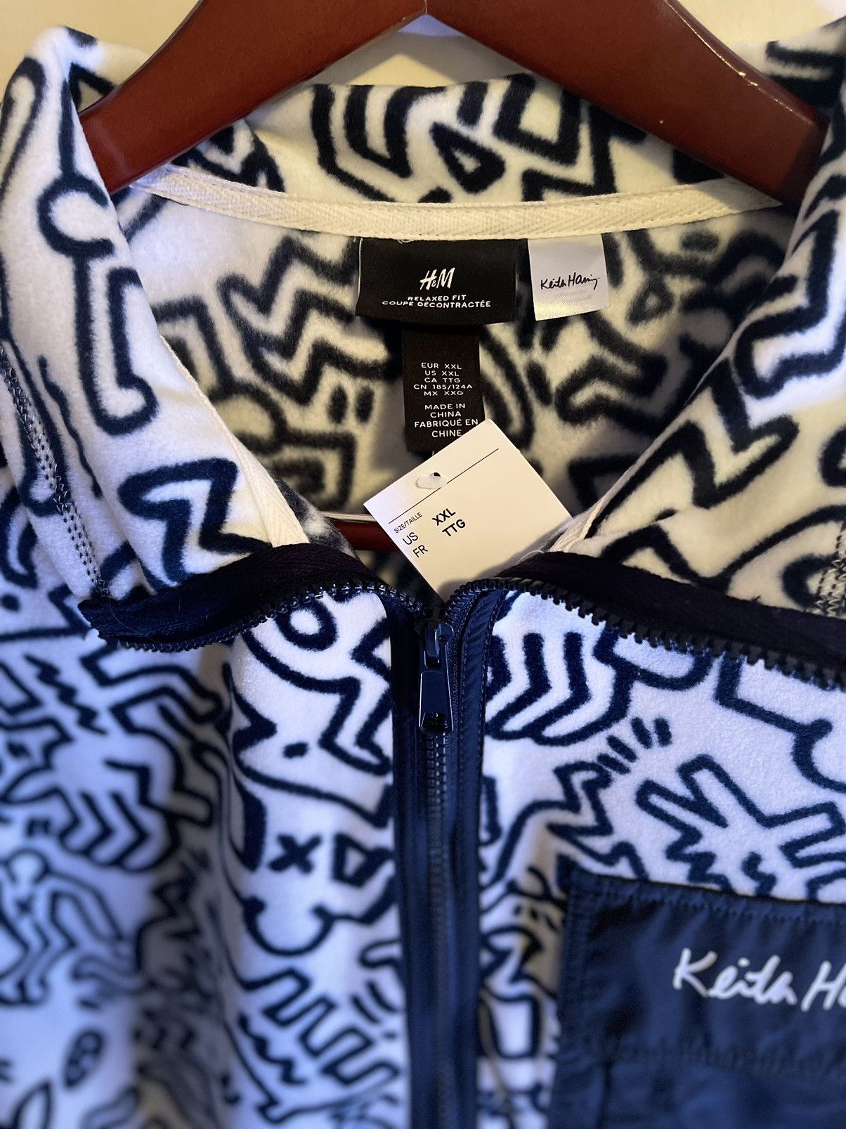 H&M × Keith Haring Keith Haring x H&M Zip Up Fleece | Grailed