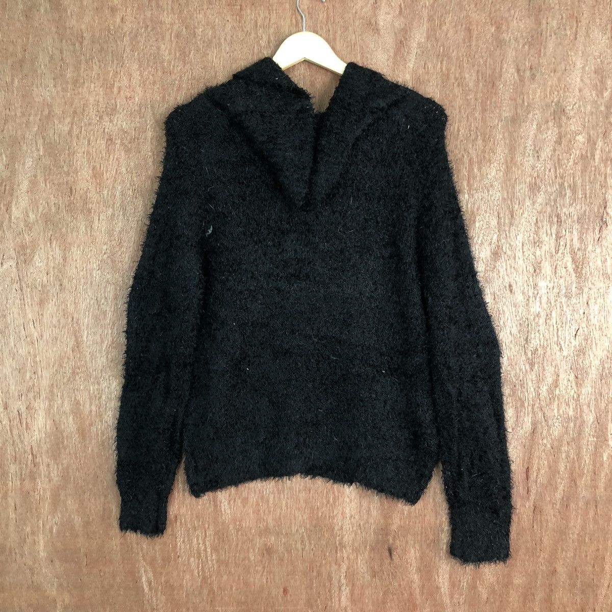 Japanese Brand DL Rose Farm Black Mohair Shag Shaggy Knitwear #c431 Size US L / EU 52-54 / 3 - 9 Thumbnail