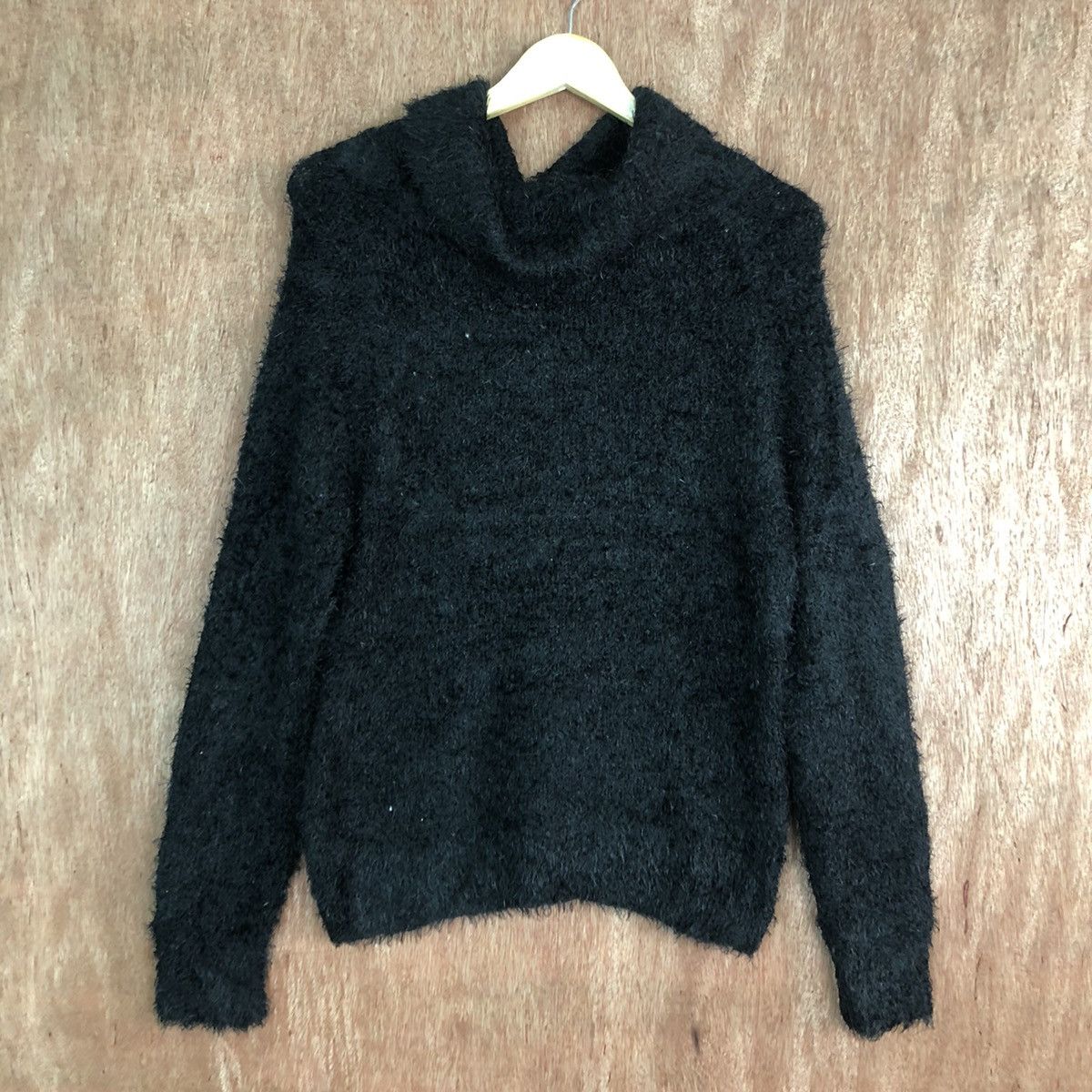 Japanese Brand DL Rose Farm Black Mohair Shag Shaggy Knitwear #c431 Size US L / EU 52-54 / 3 - 3 Thumbnail