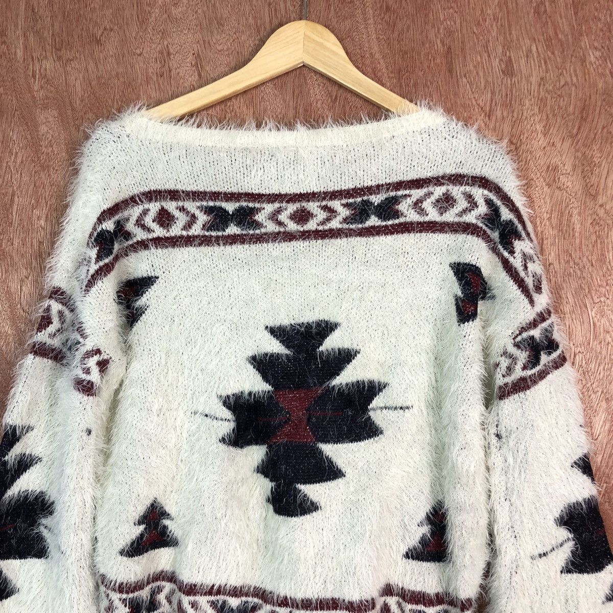 Homespun Knitwear DLL Gorge White Mohair shag shaggy fur Navajo Knitwear #c402 Size M / US 6-8 / IT 42-44 - 12 Thumbnail