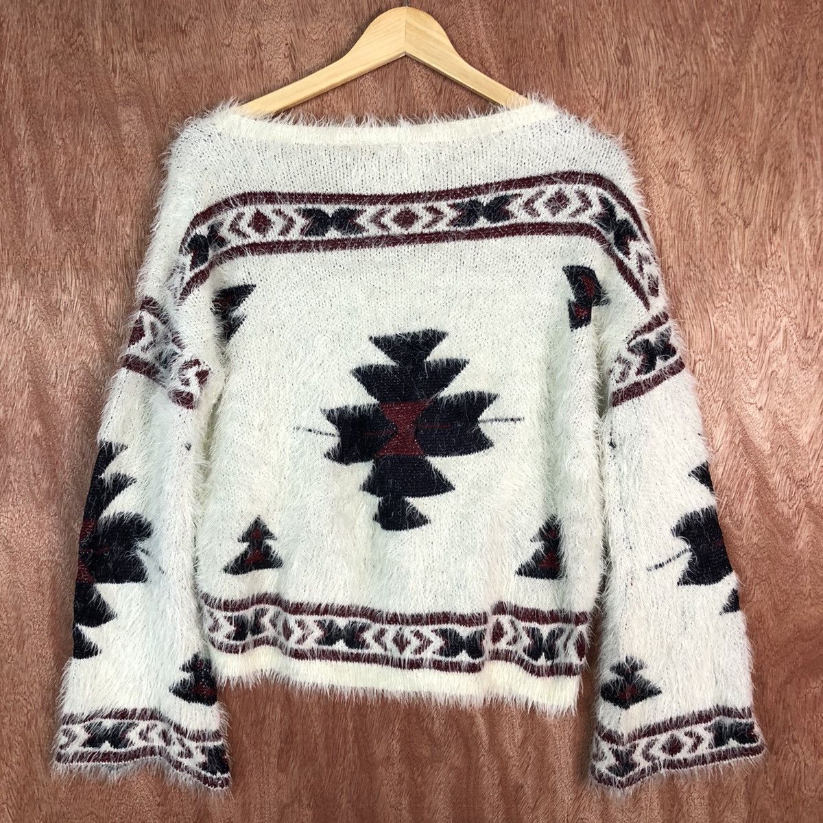 Homespun Knitwear DLL Gorge White Mohair shag shaggy fur Navajo Knitwear #c402 Size M / US 6-8 / IT 42-44 - 13 Thumbnail