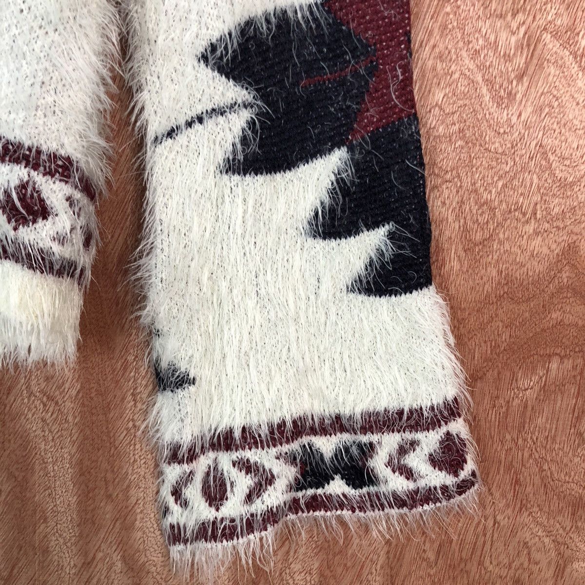Homespun Knitwear DLL Gorge White Mohair shag shaggy fur Navajo Knitwear #c402 Size M / US 6-8 / IT 42-44 - 5 Thumbnail