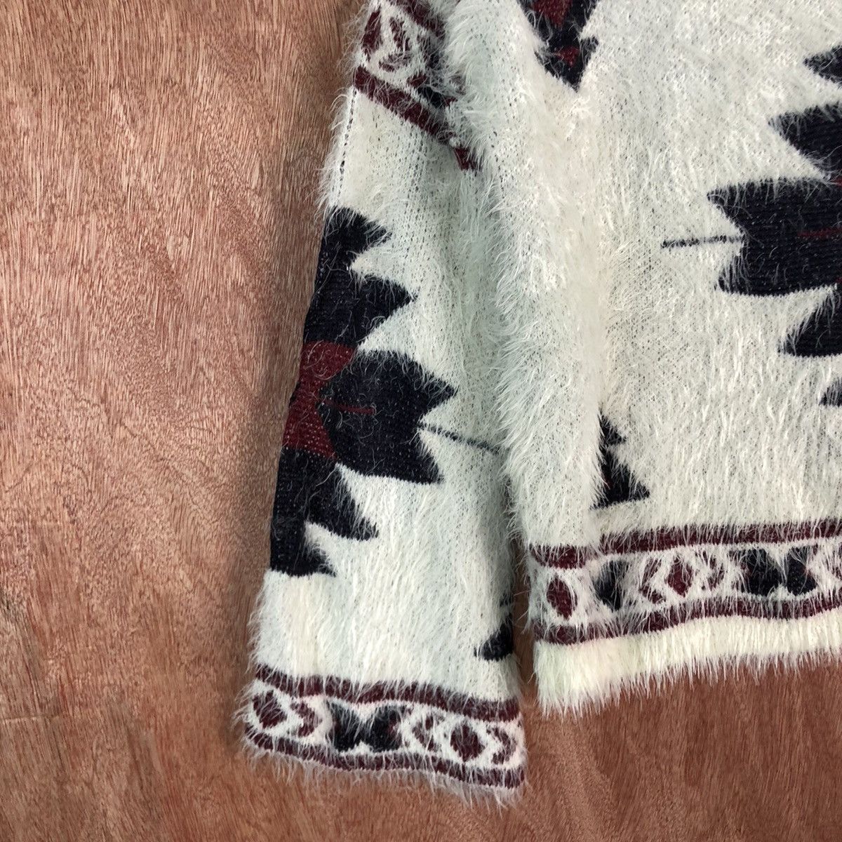 Homespun Knitwear DLL Gorge White Mohair shag shaggy fur Navajo Knitwear #c402 Size M / US 6-8 / IT 42-44 - 8 Thumbnail