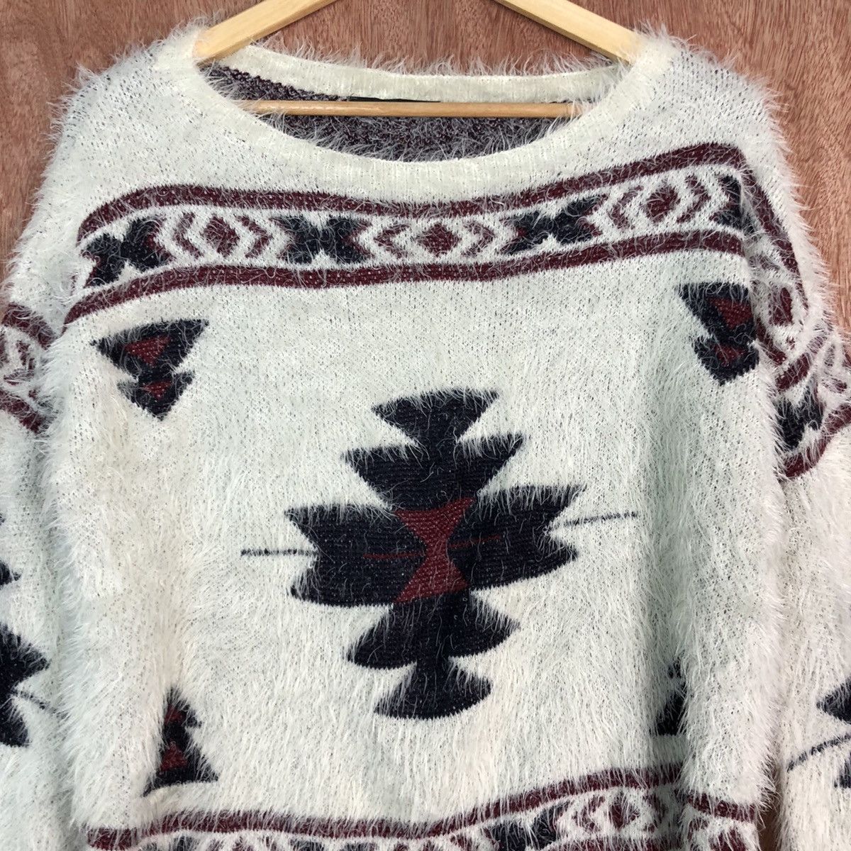Homespun Knitwear DLL Gorge White Mohair shag shaggy fur Navajo Knitwear #c402 Size M / US 6-8 / IT 42-44 - 9 Thumbnail