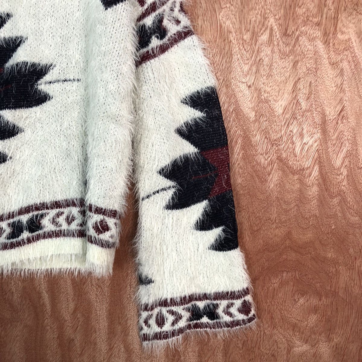 Homespun Knitwear DLL Gorge White Mohair shag shaggy fur Navajo Knitwear #c402 Size M / US 6-8 / IT 42-44 - 6 Thumbnail