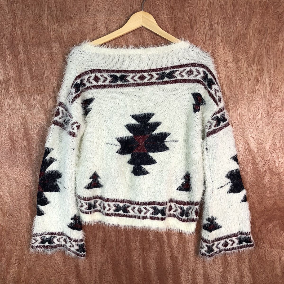 Homespun Knitwear DLL Gorge White Mohair shag shaggy fur Navajo Knitwear #c402 Size M / US 6-8 / IT 42-44 - 11 Thumbnail