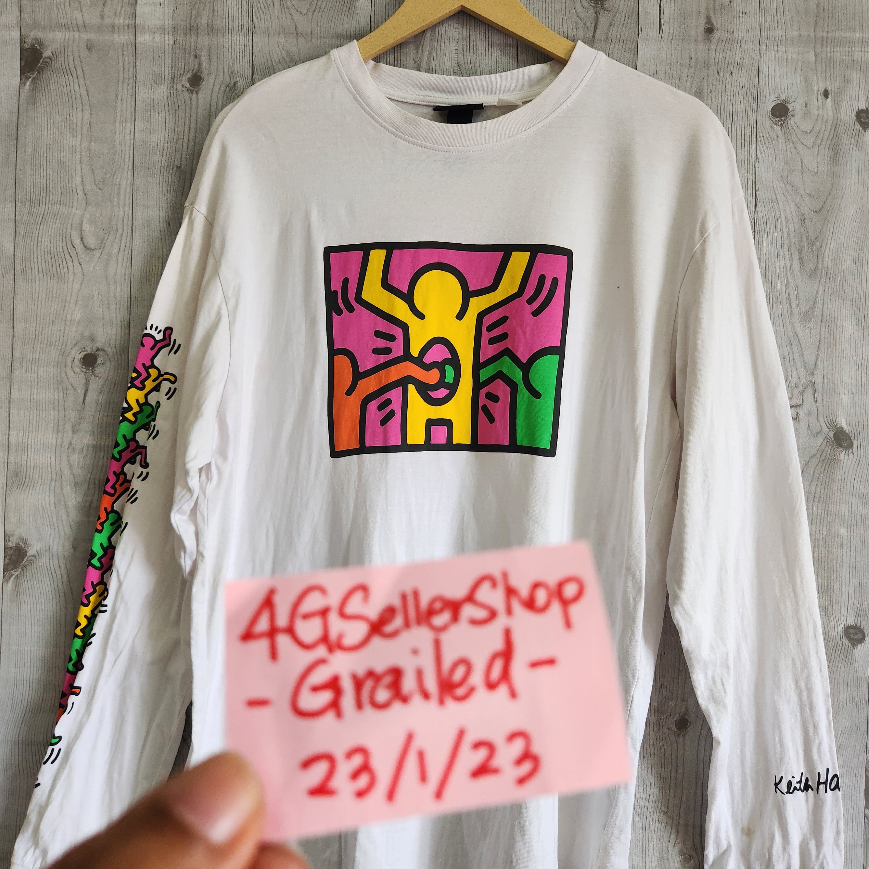 Keith Haring Keith Haring X H&M Long Sleeves Printed TShirt Size US L / EU 52-54 / 3 - 18 Thumbnail