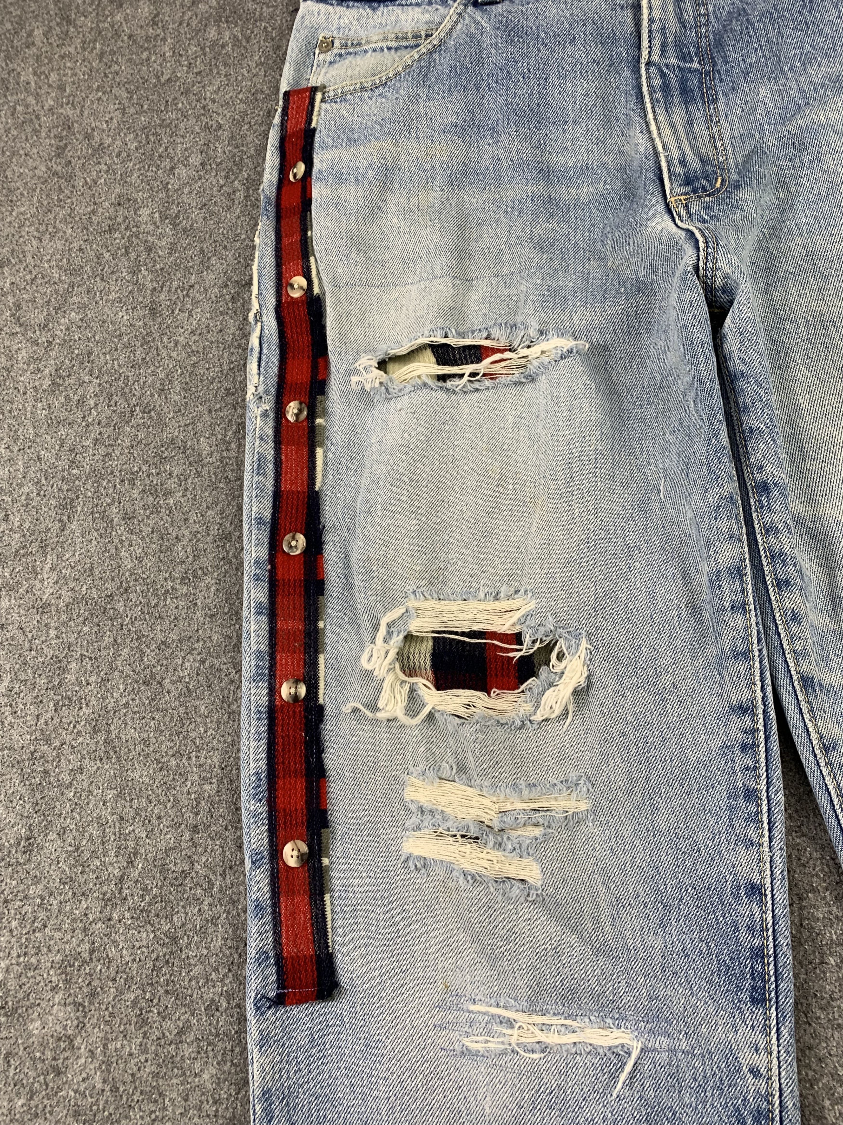 Vintage × Wrangler Vintage 90s Wrangler Patchwork Jeans DP1938 Size US 33 - 9 Thumbnail